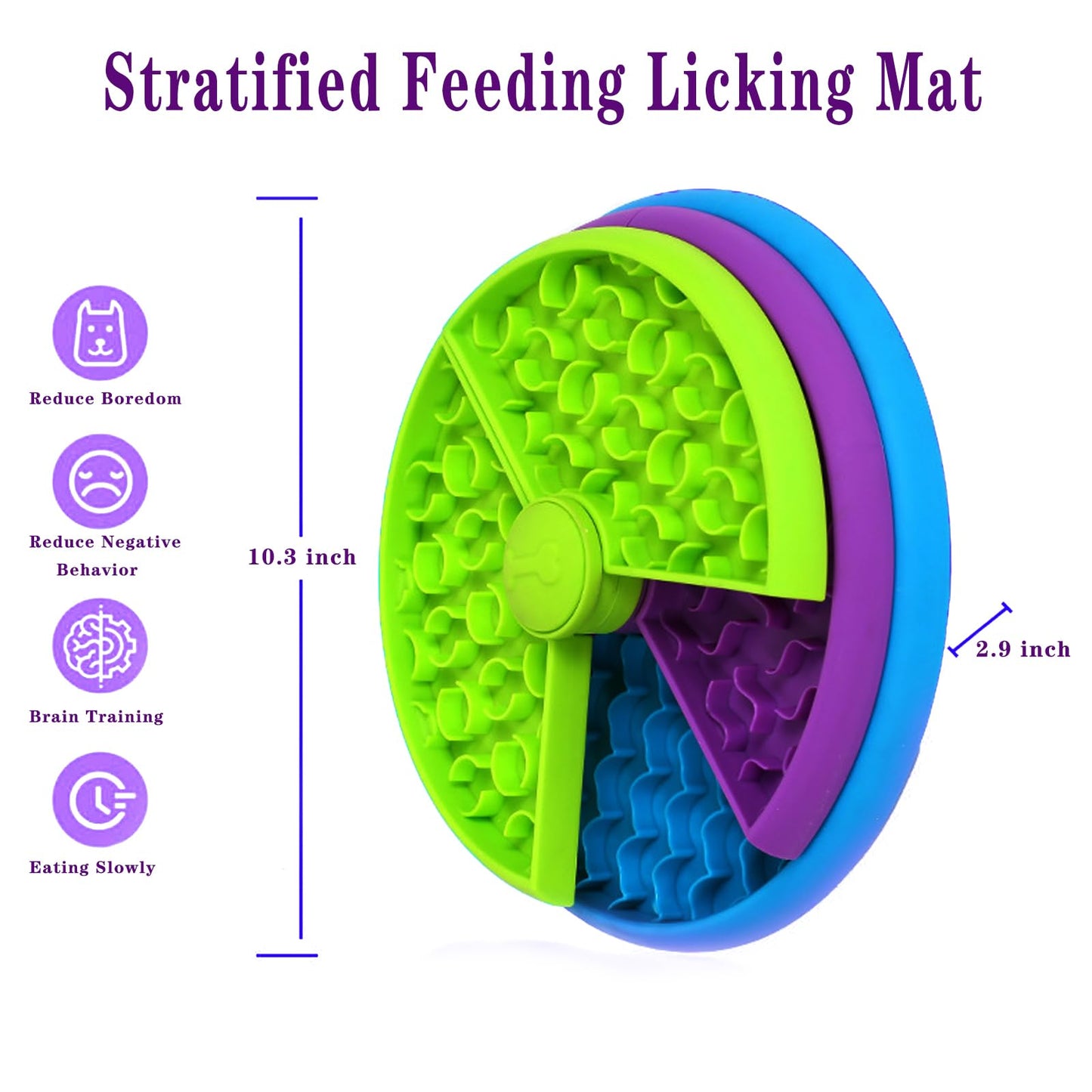 Licking Mat for Dog & Cat, Premium Lick Pad with Suction Cups for Dog Anxiety Relief, Layers Interactive Dog Puzzle Game and Slow Feeder
