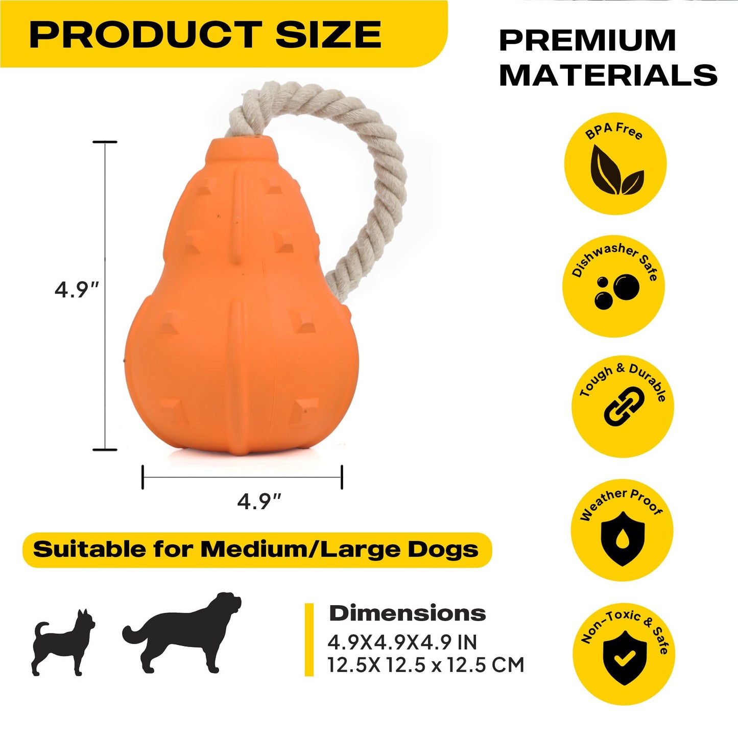 Fida Treat-Dispensing Dog Chew Toys with Rope - Crate Training Aids for Puppies, Puppy Teething Toys, Interactive Fetch & Tug of War Toy for Small Medium Large Dogs