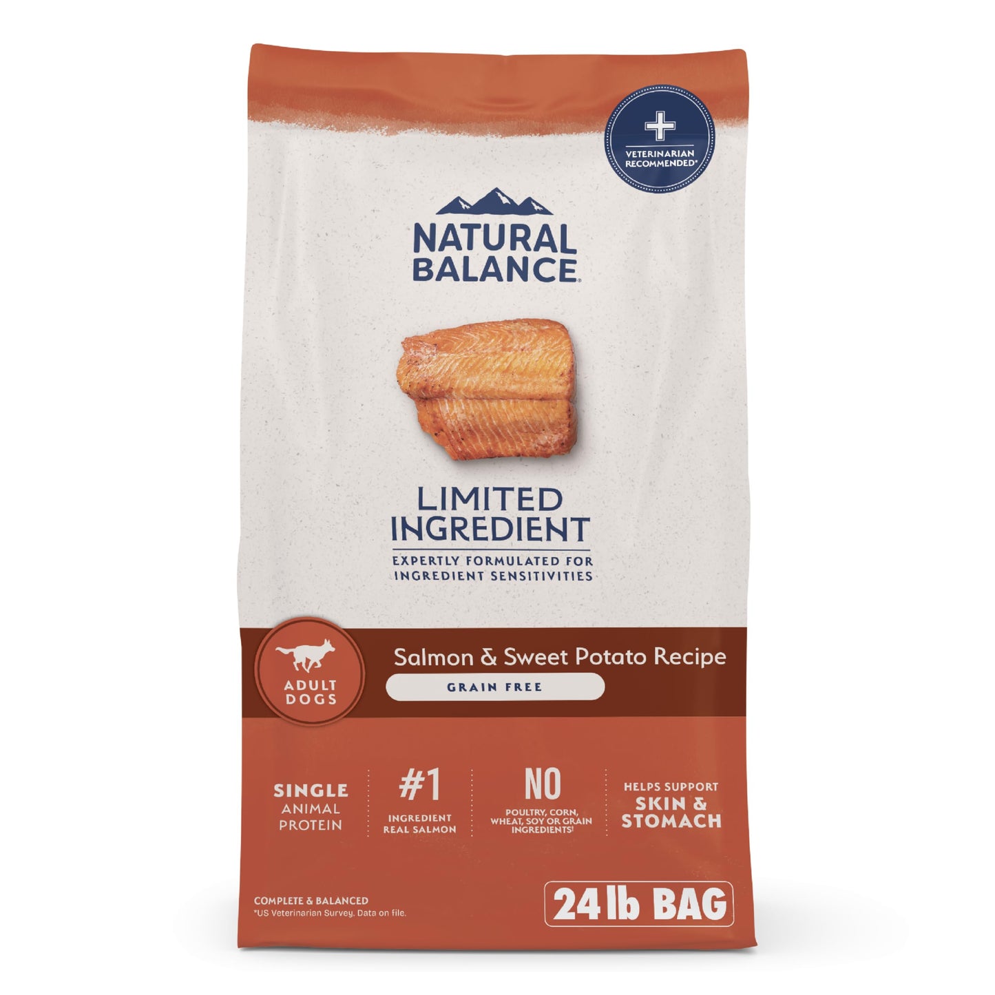 Natural Balance Limited Ingredient Adult Grain-Free Dry Dog Food, Salmon & Sweet Potato Recipe, 24 Pound (Pack of 1)
