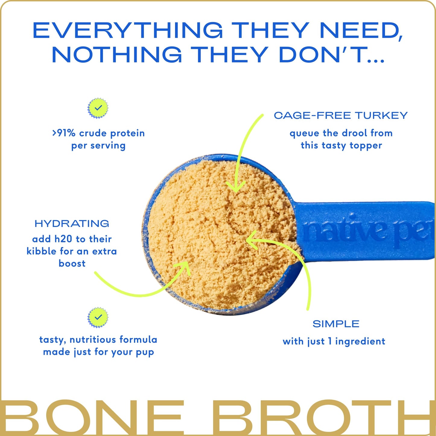 Native Pet Full-Body Wellness Duo: Turkey Bone Broth Powder for Dogs (96 Servings) & Daily Dog Multivitamin (30 Scoops) - Daily 11-in-1 Multivitamin and Pet Gravy Food Topper for Picky Eaters