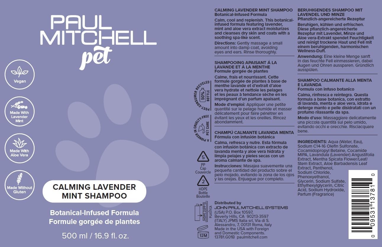 Pride and Groom The Sensitive One Dog Shampoo – All Natural Blend of Essential Oils & Gentle Ingredients for Puppies & Dogs with Sensitive Skin & Coats to Soothe and Regulate Skin & Follicles – 16oz