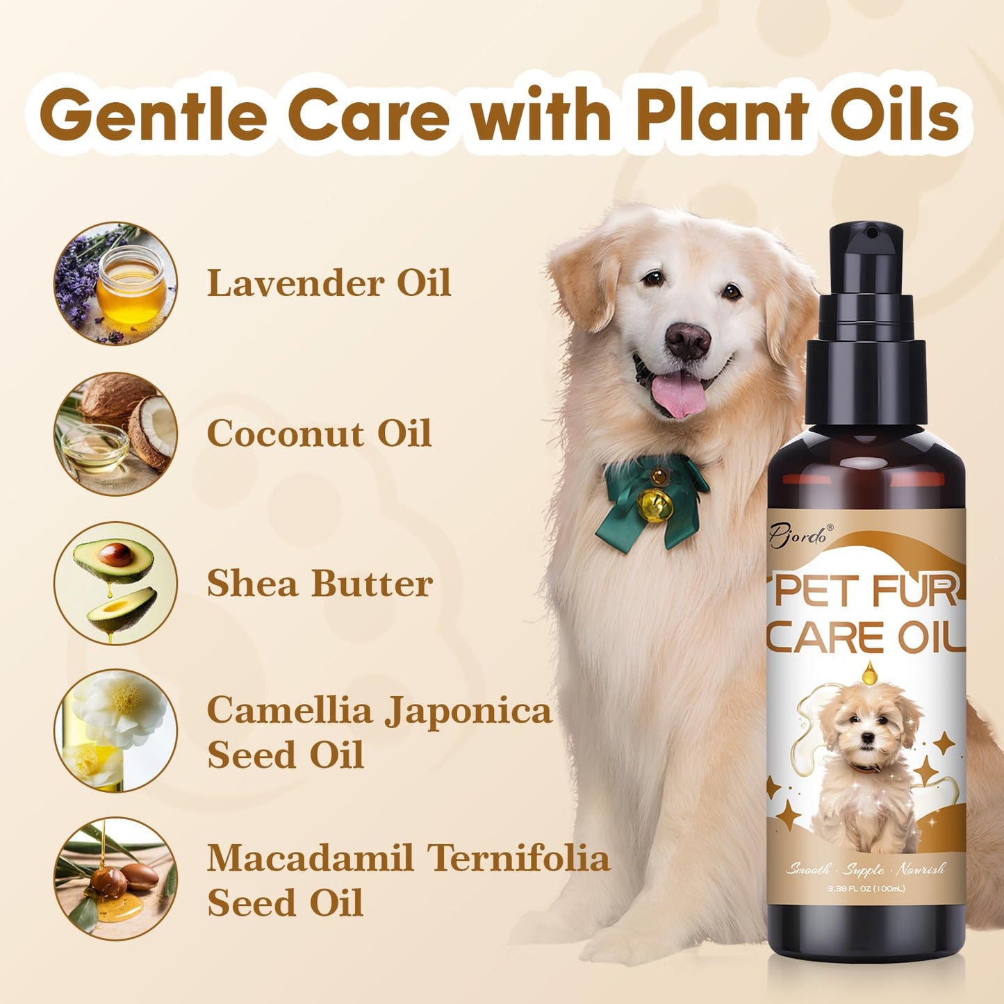 Pjordo Waterless Dog Shampoo No Rinse Foam, Dog Dry Shampoo, with Pet Fur Care Oil, Pet Sensitive Glove & Stainless Steel Pets Grooming Comb, Clean Quickly, Soothe & Moisturize
