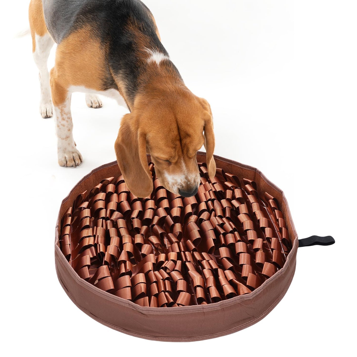 Snuffle Mat for Dogs, Dog Puzzle Mat, Interactive Dog Toys for Enrichment, Sniff Mats with Non-Slip Bottom, Suitable for Breeds and Sizes of Dogs (Brown, 20" X 20")