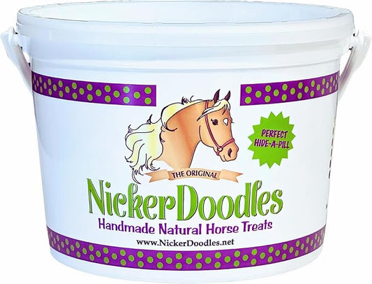 Horse Treats - 2 lb Pail - Effortlessly Give Medications with Our Soft Baked Treats - Training Treats are The Perfect Motivator - No Additives or Preservatives