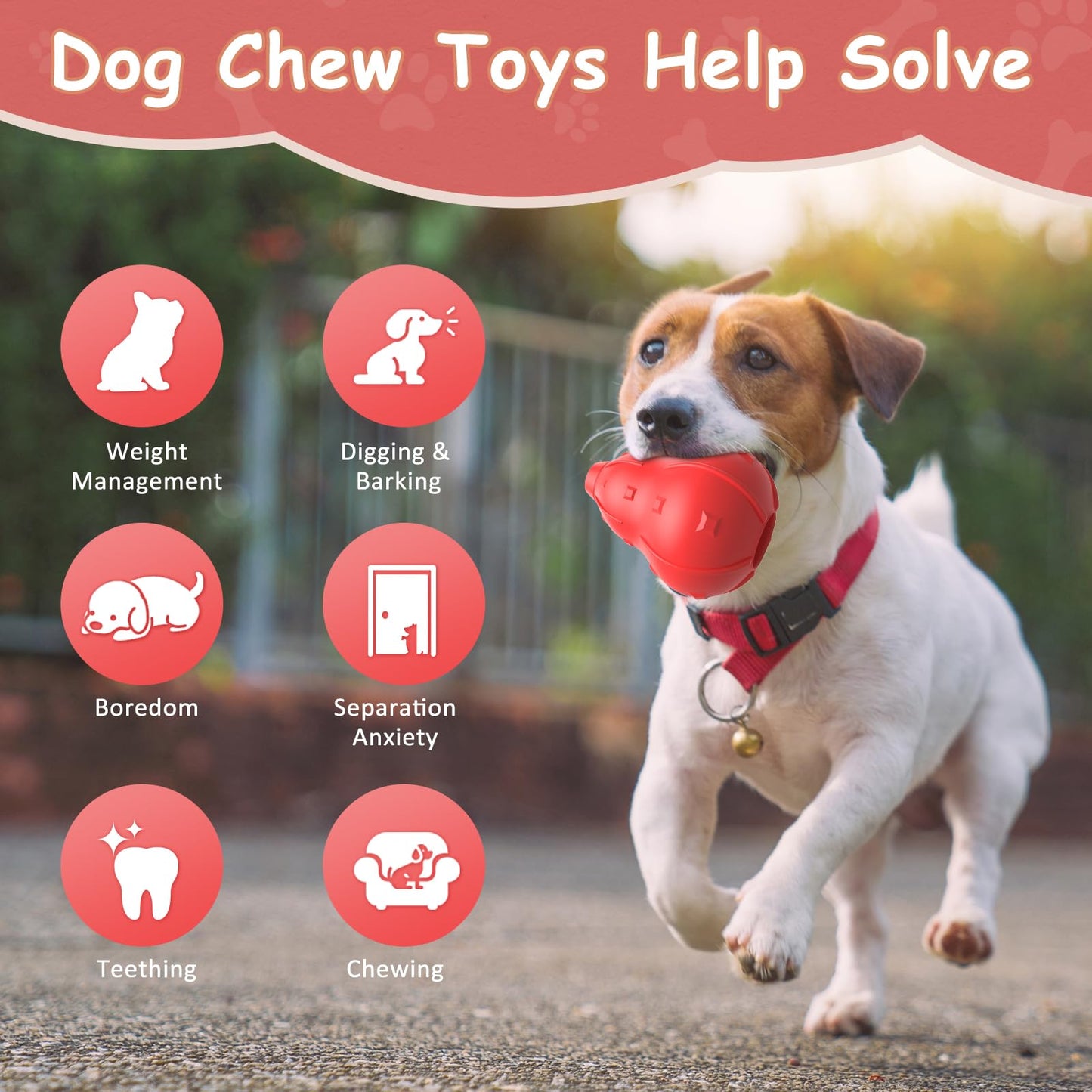 NOUGAT Dog Toy for Aggressive Chewers - Dog Chew Treat Toys Natural Rubber - Interactive Dog Toy for Small Medium Large Milk Flavor