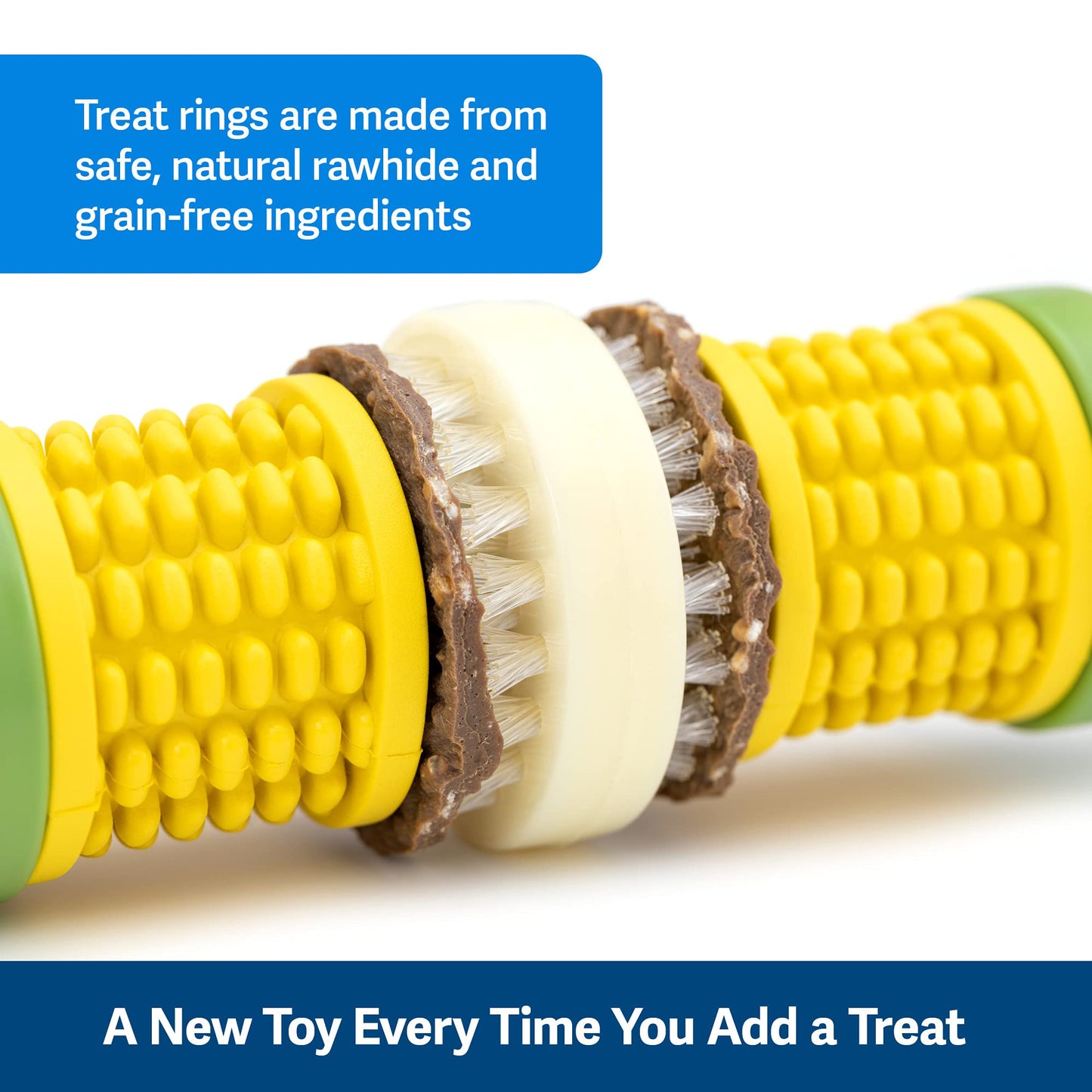 PetSafe Busy Buddy Cravin' Corn - Adjustable Slow Feeder Toy with Refillable Treat Rings - Cleans Teeth & Gums, Cures Boredom & Slows Down Eating Habits - Medium/Large - for Dogs 50+ lb