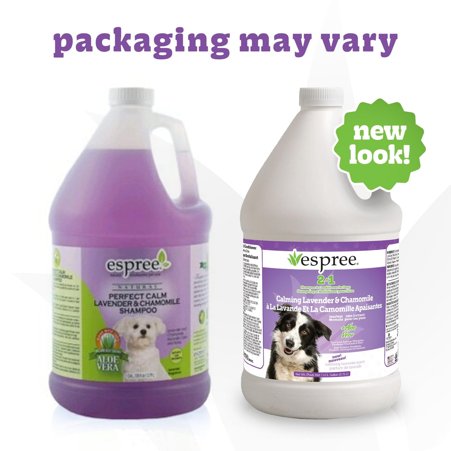 Espree Calming Lavender & Chamomile Shampoo & Conditioner, Soothes & Relaxes with Lavender, Moisturizes with Aloe Vera, Anti-Inflammatory Chamomile, Dry & Sensitive Skin, Gentle Pet Grooming, Gallon