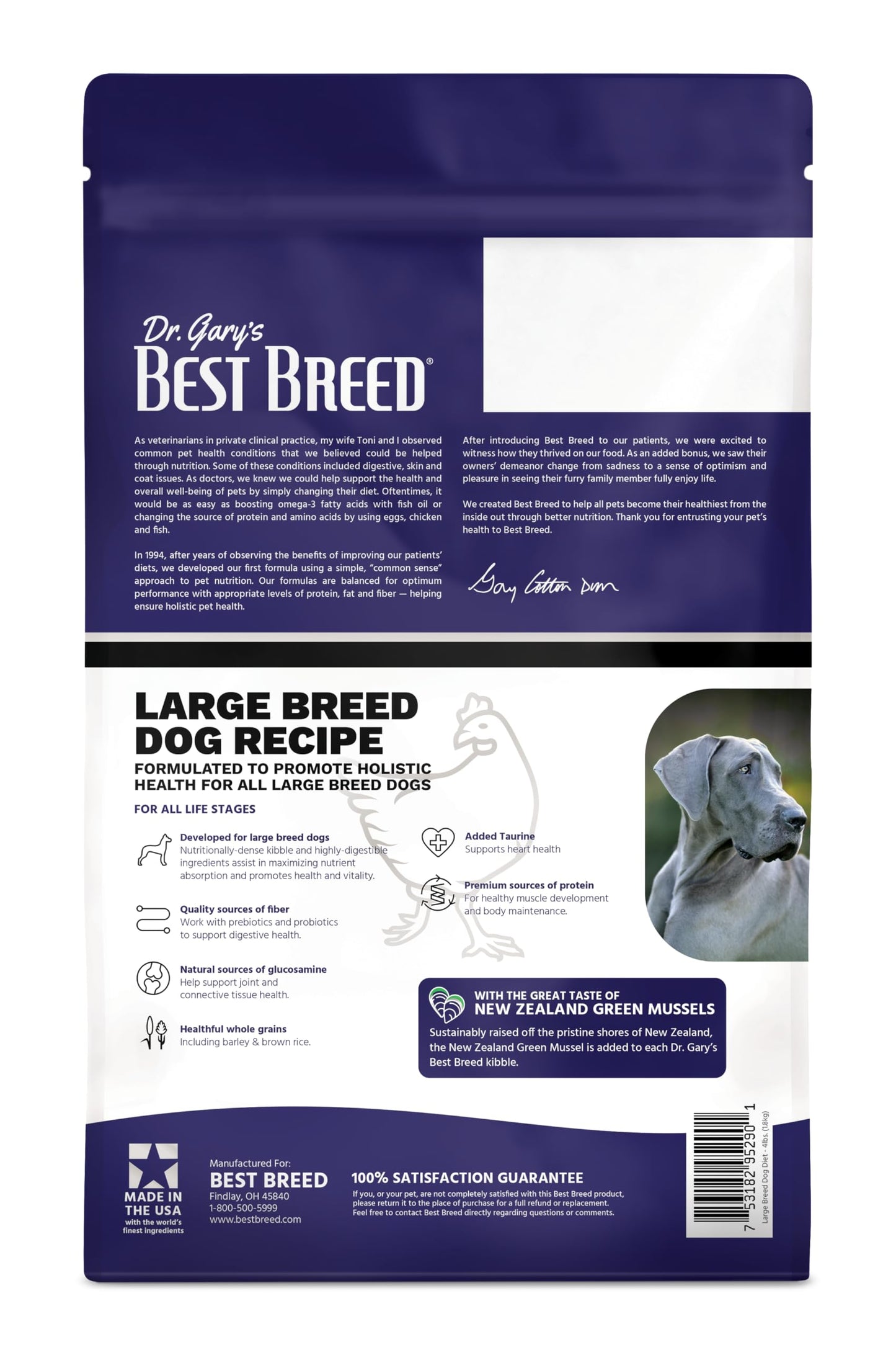 Best Breed Large Breed Dog Diet Made in USA [Natural Dry Dog Food] - 4lbs.
