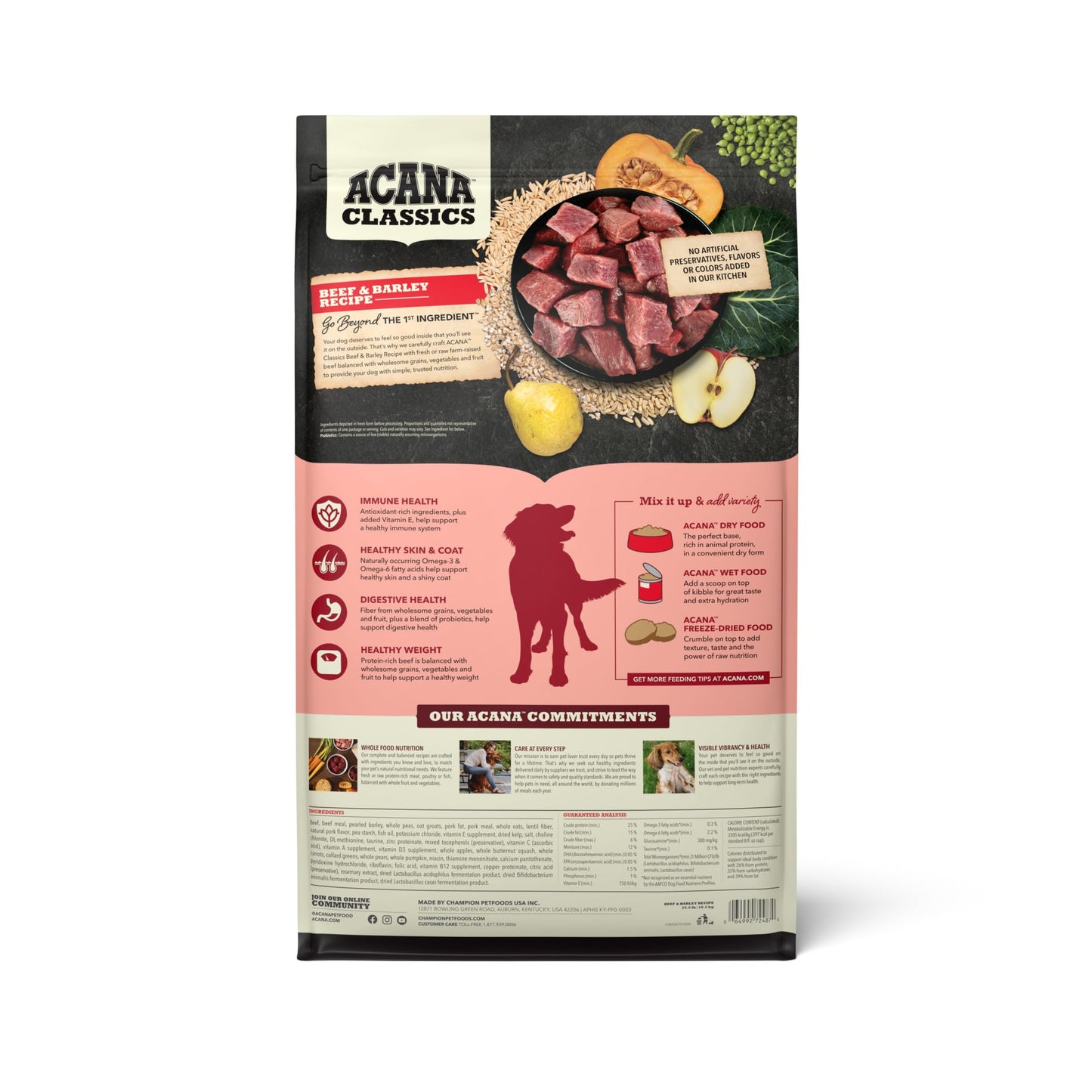 ACANA Classics Dry Dog Food Beef and Barley Recipe 22.5lb Bag