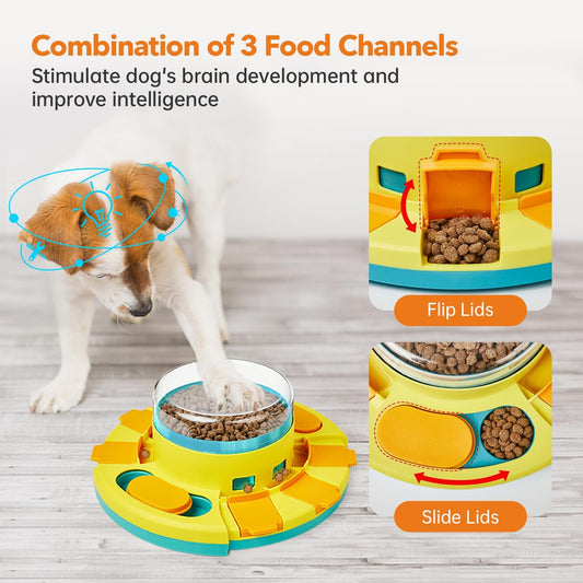 KADTC Beginner Level 1 Dog Puzzle Toy for Small/Medium/Large Dogs Food Puzzles Feeder Mental Stimulation Puppy Brain Stimulating Interactive Slow Treat Dispenser Cognitive Enrichment Mind Game
