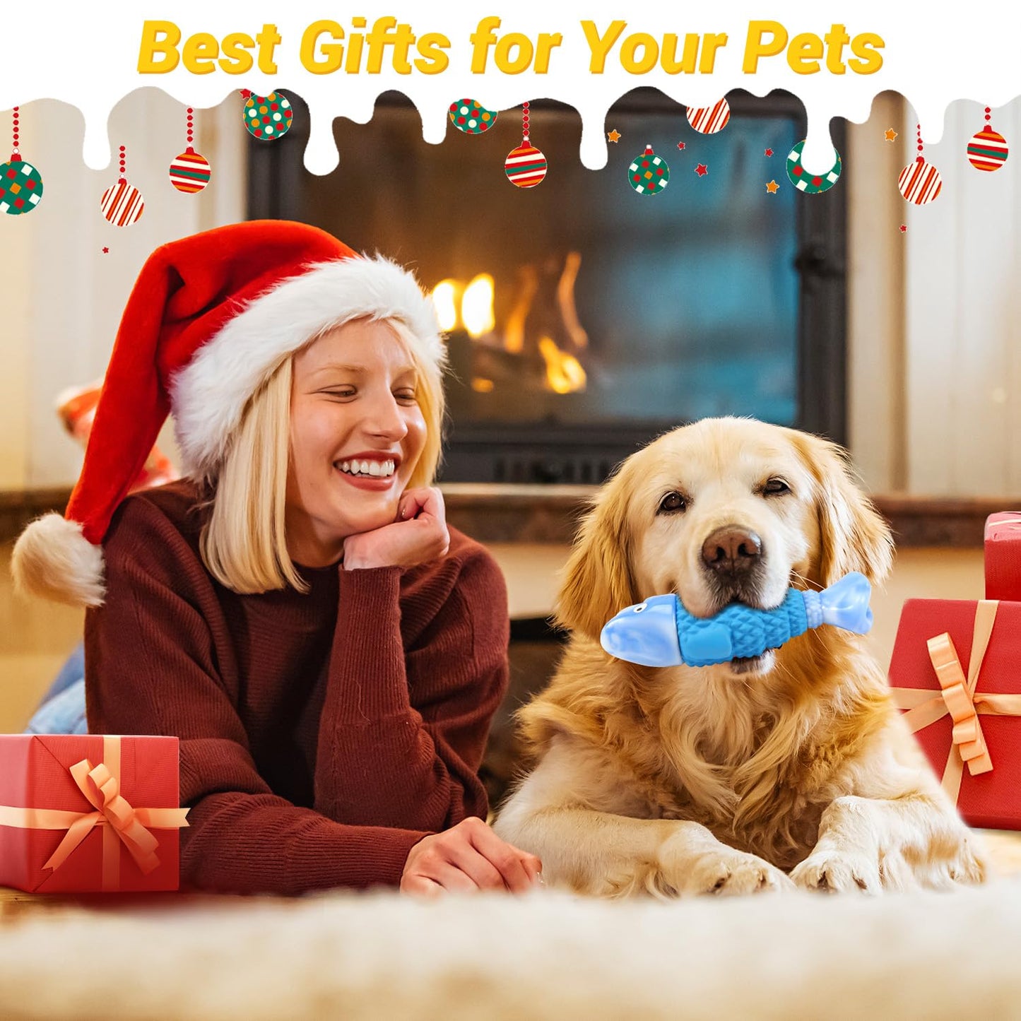 WoofBite Indestructible Stick Dog Toy - Lifetime Replacement - Durable Chew Toy for Aggressive Chewers - Safe Non-Toxic Natural Rubber - Chew Tug & Fetch - Tough, Heavy Duty - Med/Large Breed, 8”x2”