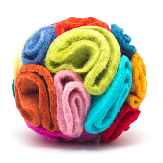Glaciart One Snuffle Ball for Dogs - 5"x5" Treat Dispensing Puzzle Toy for Small & Medium Breeds - Mental Stimulation, Slow Feeding, and Interactive Play - Durable, Natural Wool, Machine Washable