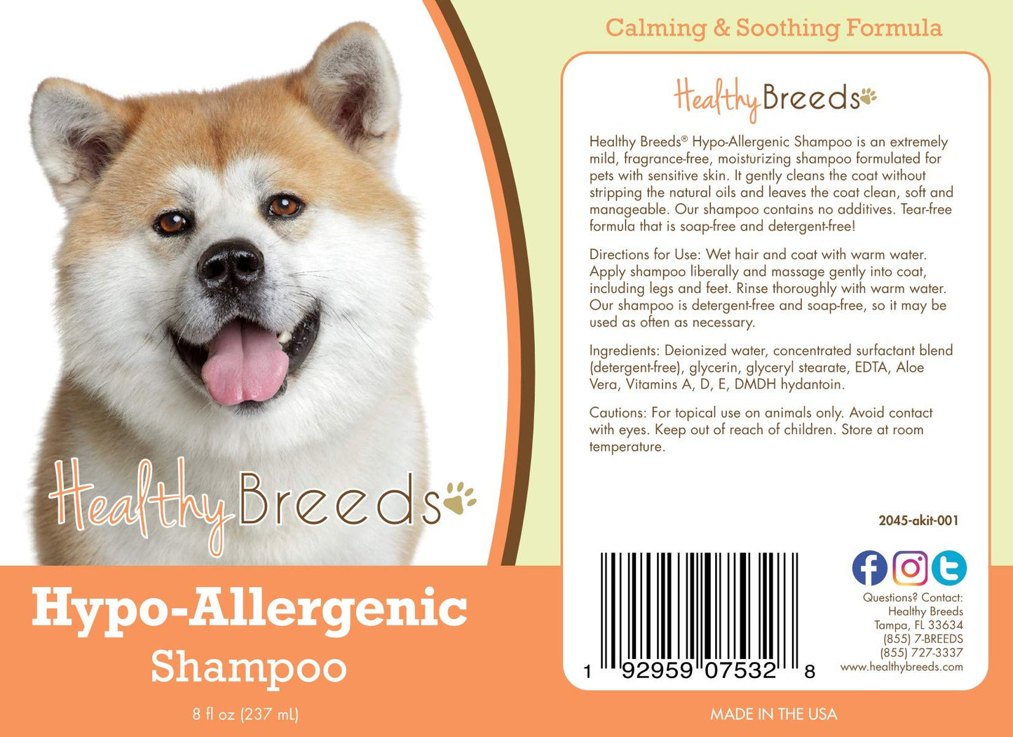 Healthy Breeds Akita Hypo-Allergenic Shampoo 8 oz