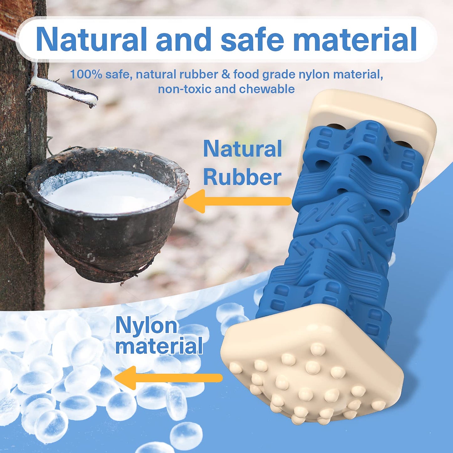 AOZOOM Indestructible Dog Toys for Aggressive Chewers, Tough Dog Chew Toys, Cognitive Dog Toys with Beef Flavor, Enrichment Toys for Dogs for Large Medium Small Dogs