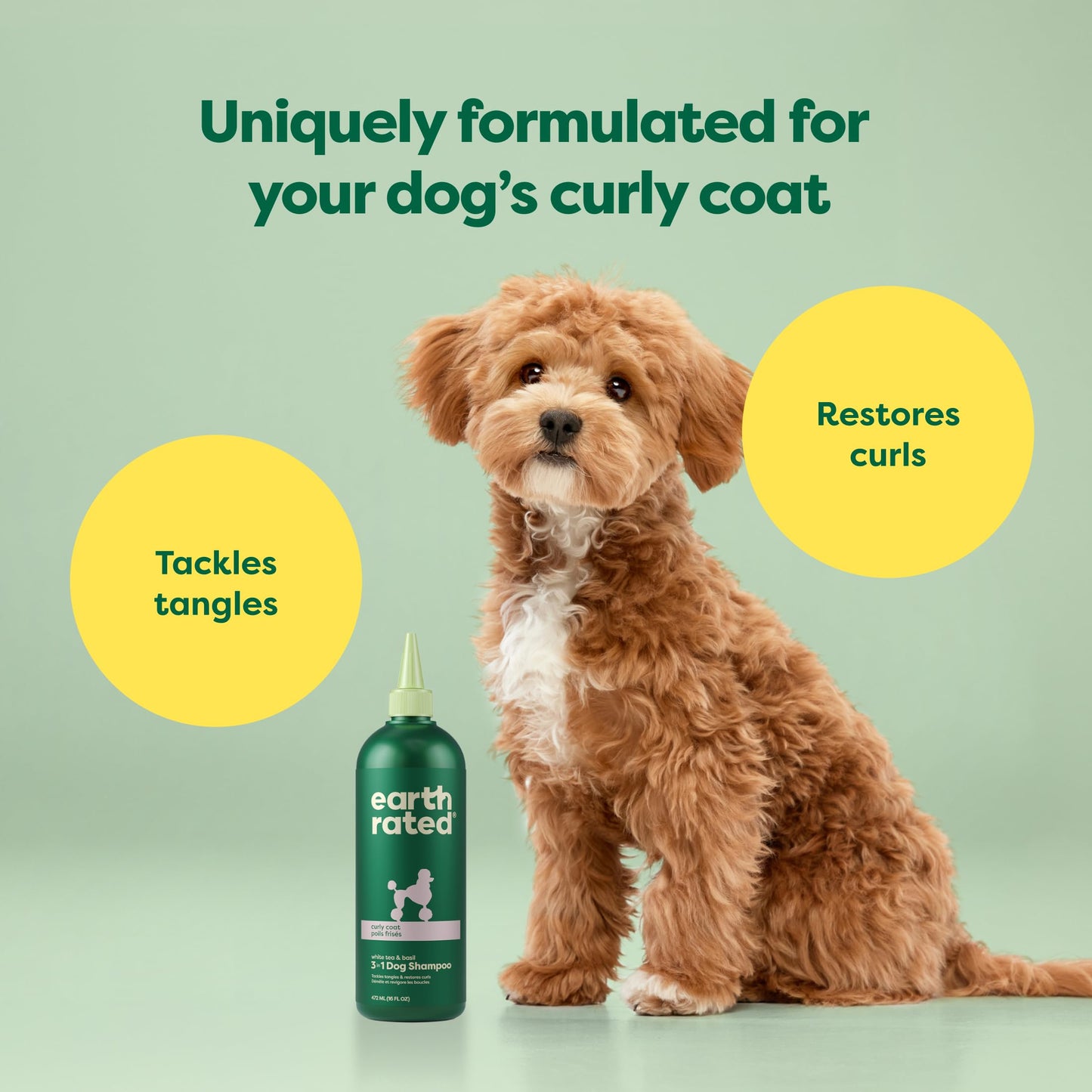 Earth Rated Curly Coat Essentials - Dog Shampoo, Grooming Wipes, Refresh Mist & No-Rinse Shampoo