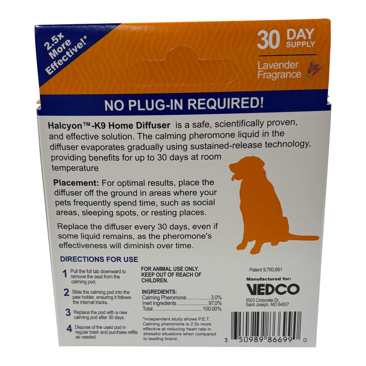 Halcyon K9 Diffuser Starter Kit, Separation Anxiety, Sound Anxiety (Loud Noises), Travel Stress.
