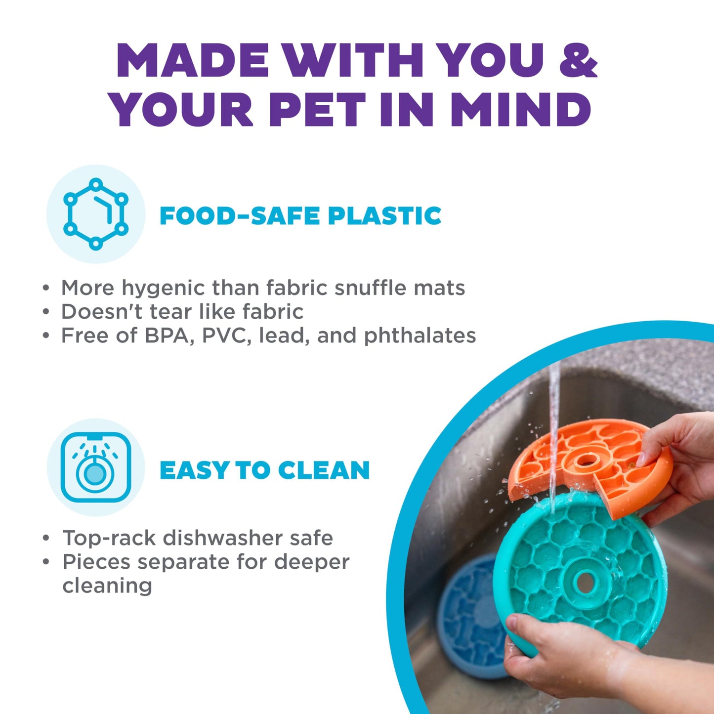 Outward Hound by Nina Ottosson Lickin’ Layers Small 3-in-1 Dog Puzzle Feeder, Lick Mat & Slow Bowl – Puppy Enrichment Toy for X-Small & Small Dogs, Dishwasher Safe, Holds 1.5 Cups of Wet or Dry Food