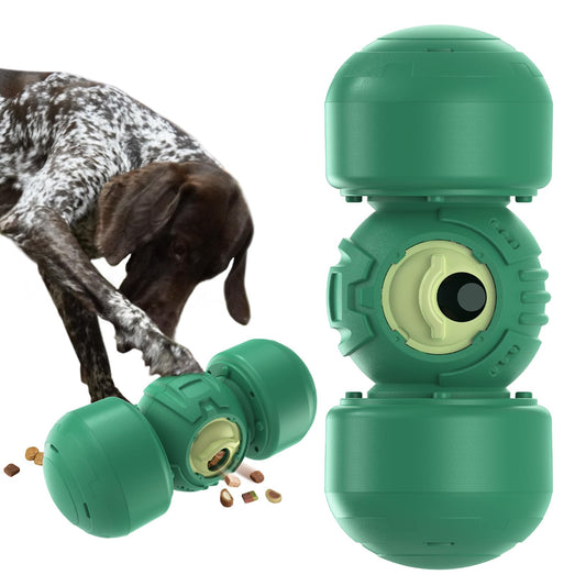 KADTC Extra-Large Dog Treat Dispenser Toy Rolling Giggling Indestructible Durable Bone Puzzle Feeder Toys Adjustable Food Dispensing Speed for Medium/Large/Extra-Large Dogs Aggressive Chewers