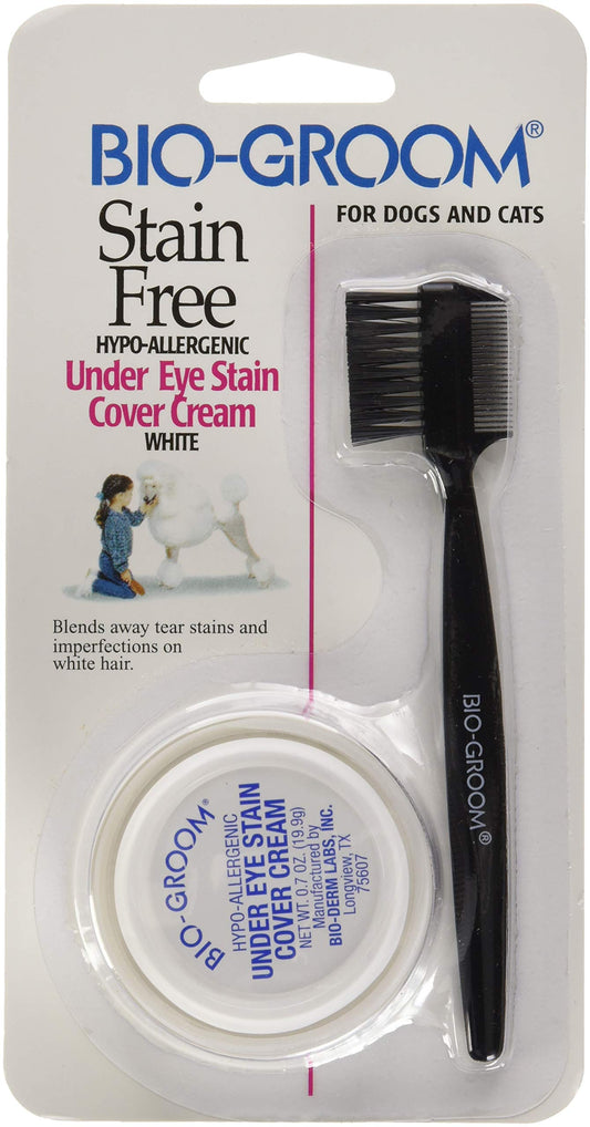 Bio-groom Stain-Free Dog Eye Cream – Tear Stain Remover for White Dogs, Natural Eye Wash, Hypo-Allergenic, Cruelty-Free, Made in USA, Gentle Eye Cleaner for Dogs – 0.7 oz 1-Pack