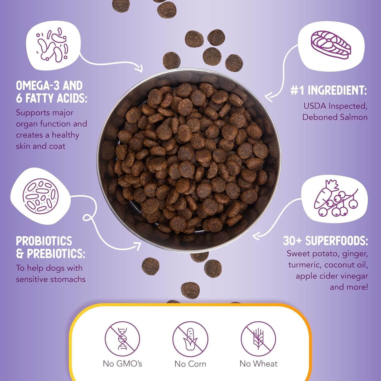 Health Extension Grain Free Salmon & Sweet Potato Dry Dog Food (4 lb / 1.81 kg) - Whole Foods Ingredients Formula with Omega 3 & Antioxidants for All Life Stages Dogs