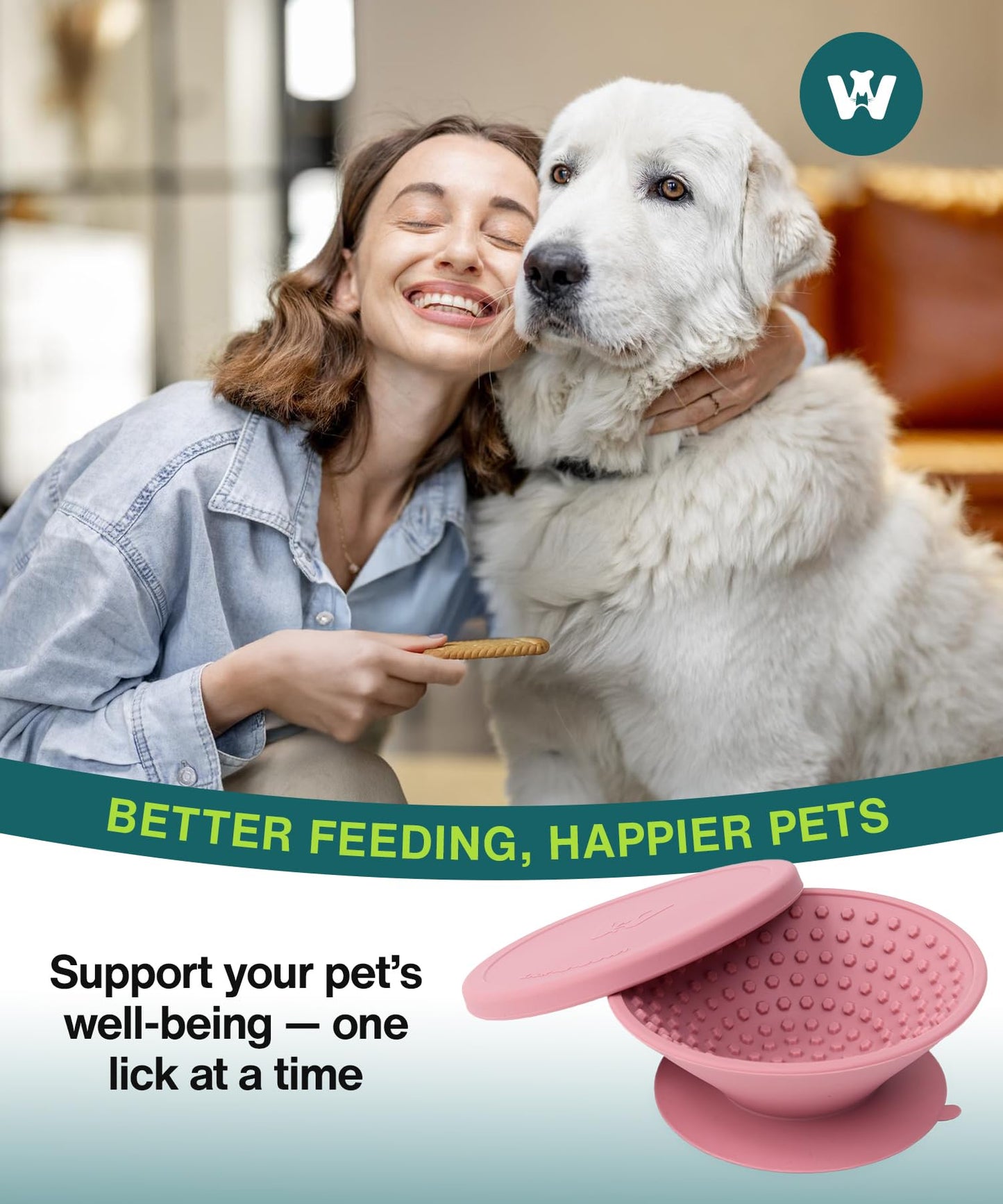 Whiskers & Wags Lick Bowl for Dogs & Cats | 3-in-1 Interactive Cat Slow Feeder Bowl & Licking Mat | XL Suction Cup for Stability | Silicone Vessel with Airtight Lid | Engaging Mealtime Solution