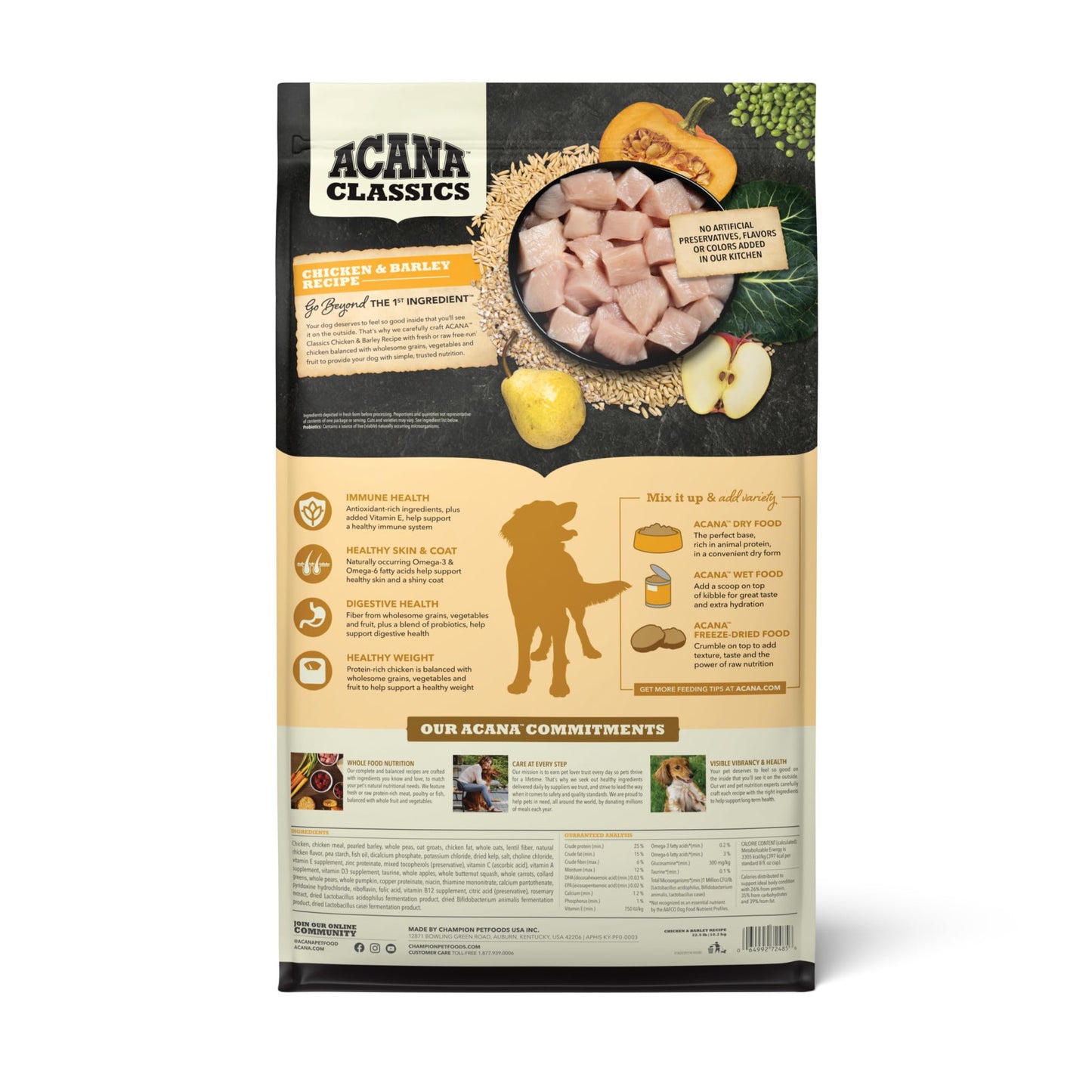 ACANA Classics Dry Dog Food Chicken and Barley Recipe 22.5lb Bag