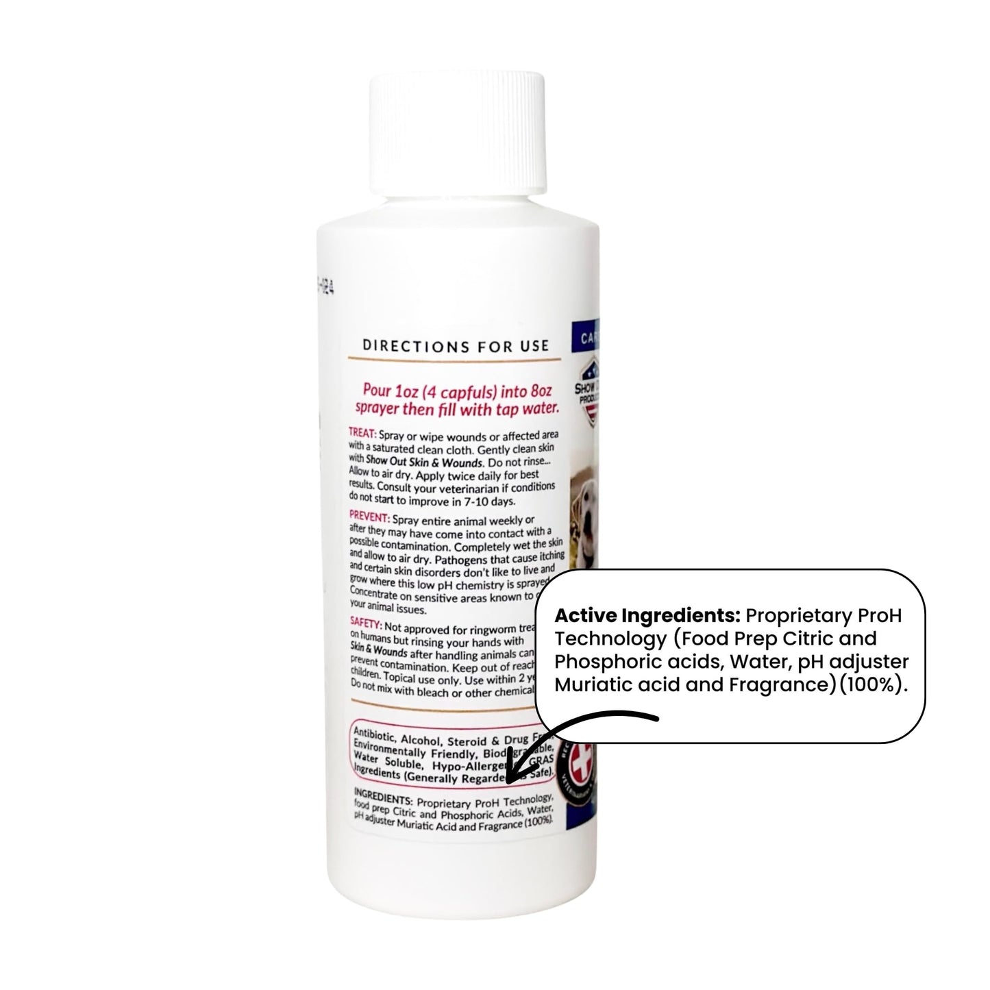 Show Out Skin & Wound Spray for Dogs & Cat - Remedy for Dog Hot Spot, Cleans and Repairs Skin, Wound Care, Relief for Hot Spots, Skin Allergies, Dry, Itching Skin (Makes 32 oz of Solution for Pet)