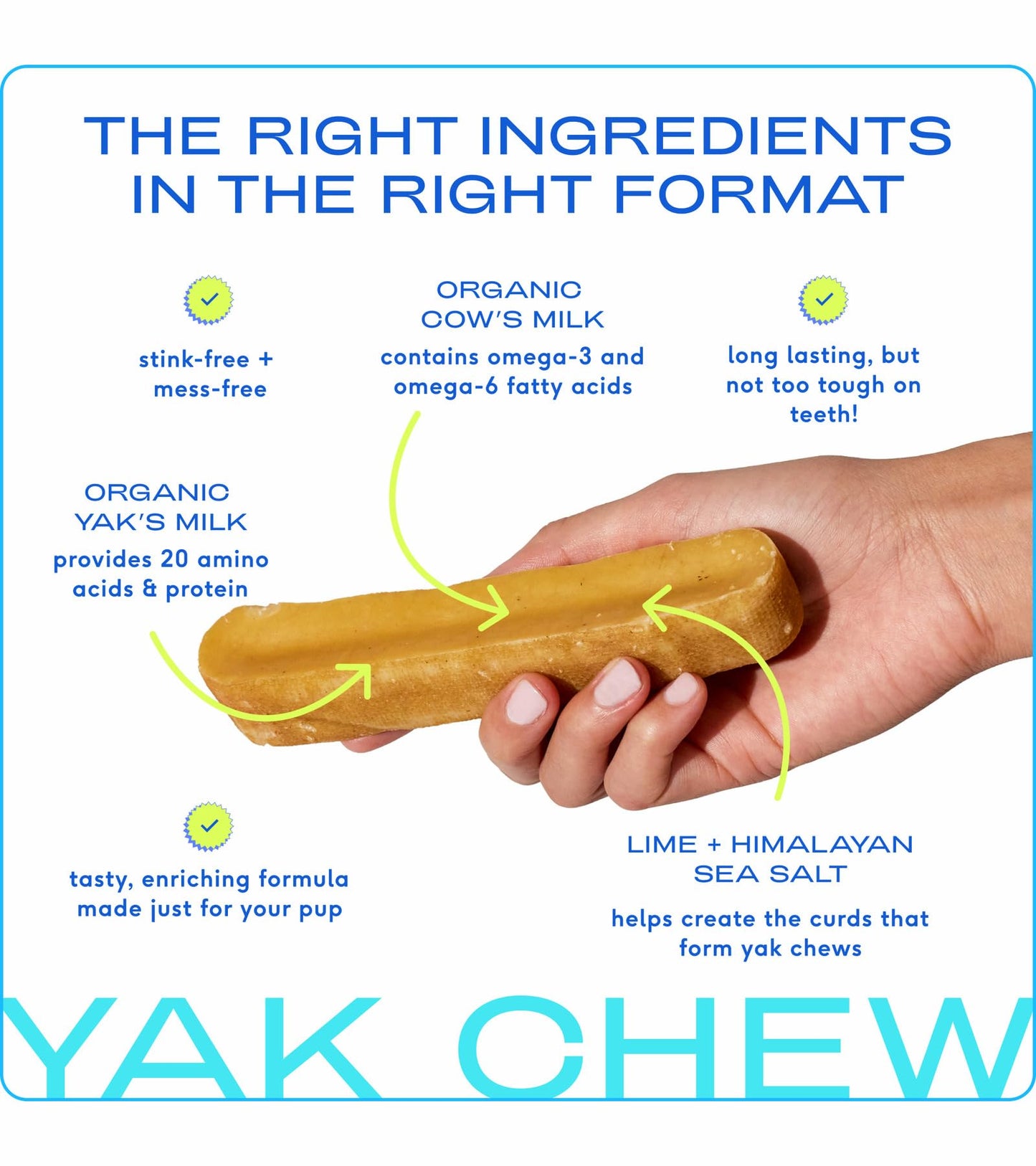 Native Pet Omega Skin and Coat Chews for Dogs (120 Air-Dried Chews) & Yak Chew (3 Large Chews) - All Natural Dental Sticks Made with Yak Cheese & Pure Omega 3 Fish Oil