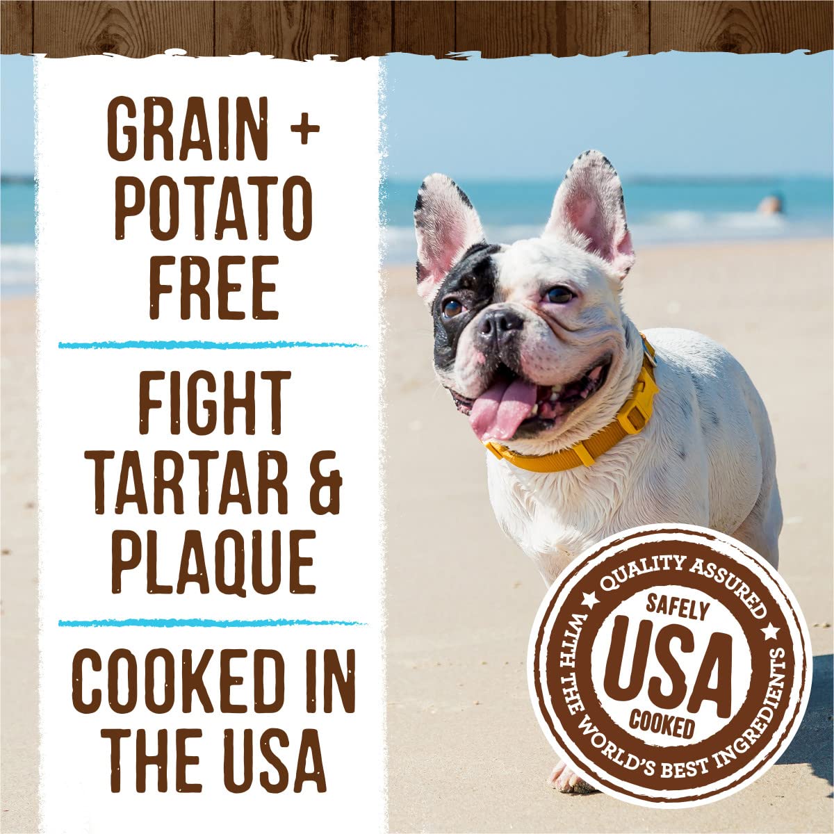 Merrick Fresh Kisses Natural Dental Chews, Toothbrush Treat Shape Infused with Real Mint, Small Dogs 15-25 Lbs - 48 ct. Box