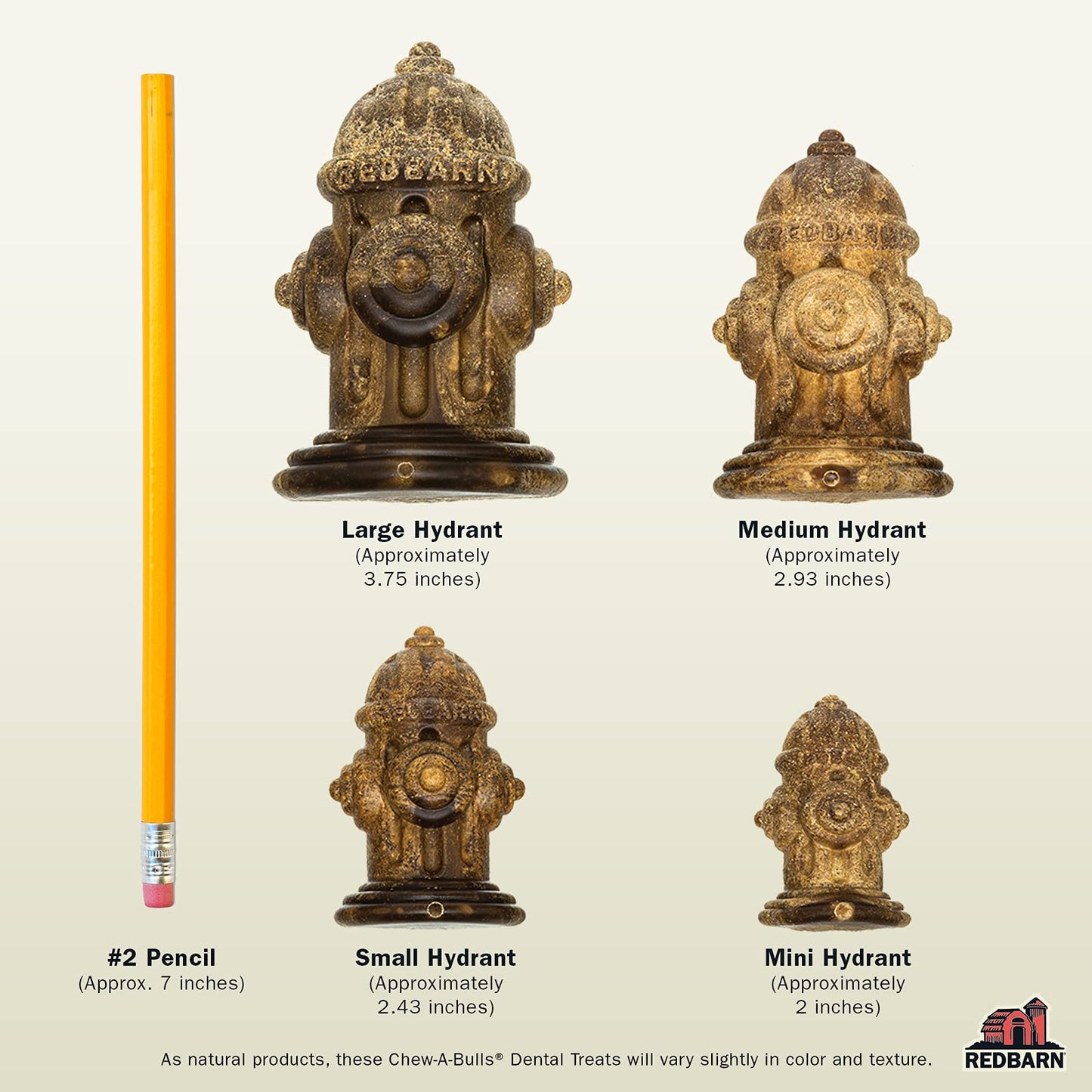 Redbarn Pet Products Chew-A-Bulls (Size: Medium, Shape: Hydrant, Case of 45)