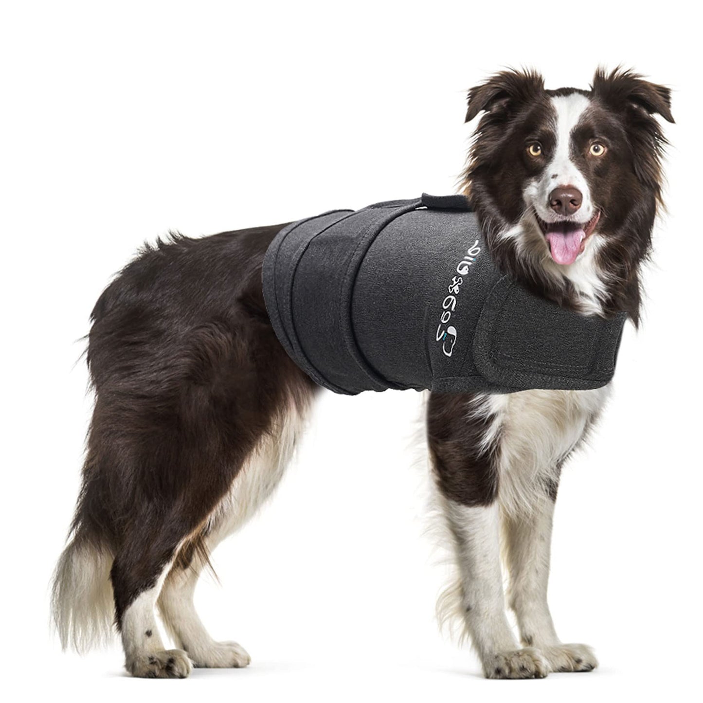 Zeaxuie Baby-Use-Grade Dog Anxiety Vest, Breathable Dog Jacket Wrap for Thunderstorm, Travel, Fireworks, Vet Visits- Calming Coat for Small, Medium & Large Dogs-L-Gray