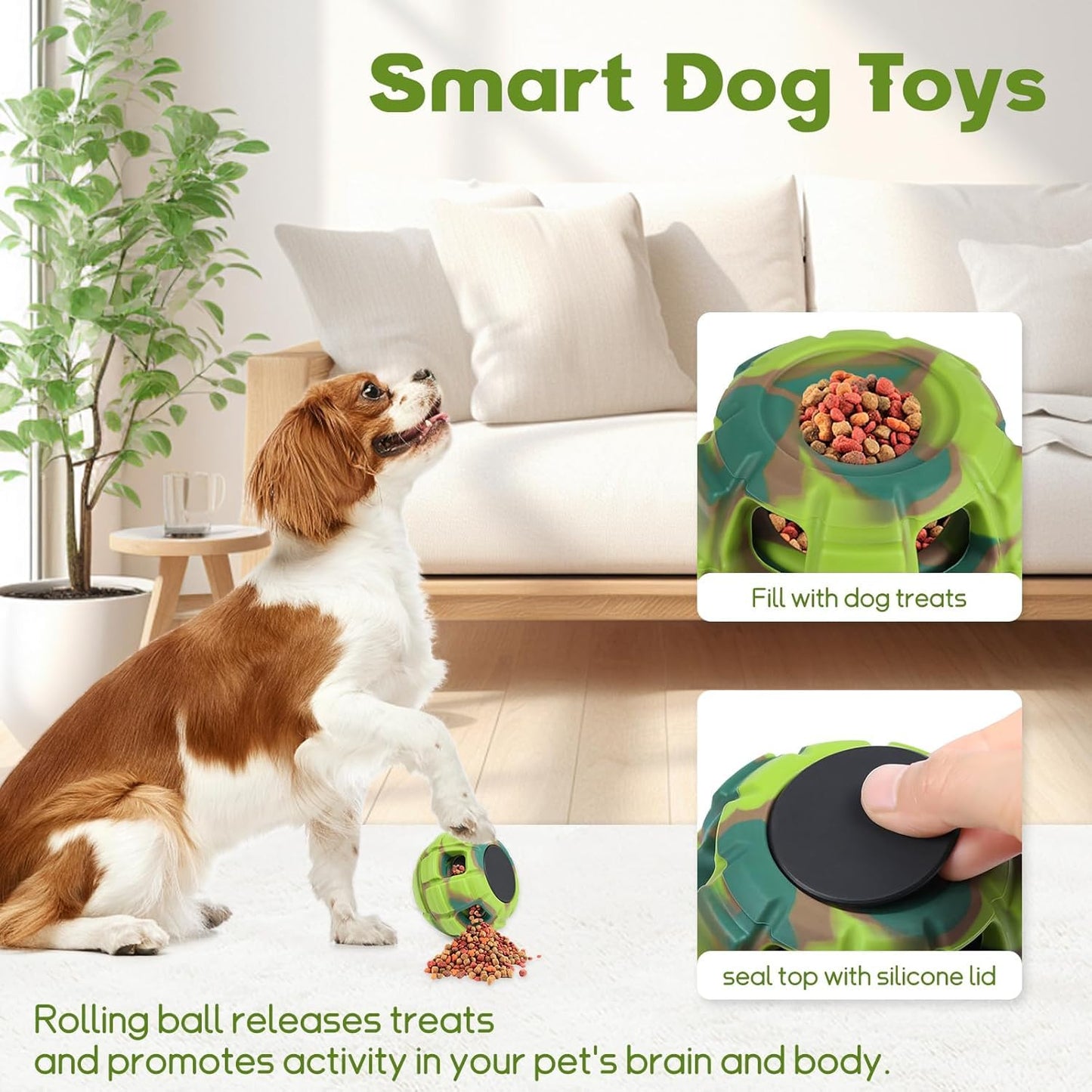 Dog Frozen Treat Toy - Dog Toys to Keep Them Busy, 4 in 1 Interactive Puzzle Chew Toy with Treat Dispensing, Freezable Fillable, Safe Chew-Resistant Design for Anxiety Relief and Cognitive Enrichment