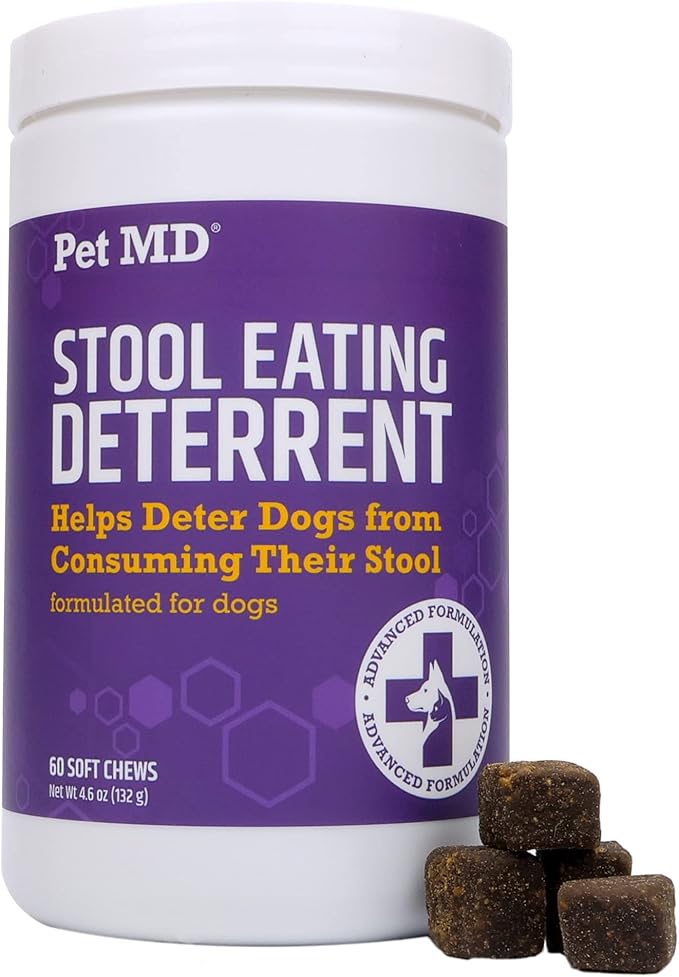 Pet MD Stool Eating Deterrent & Dental Wipes