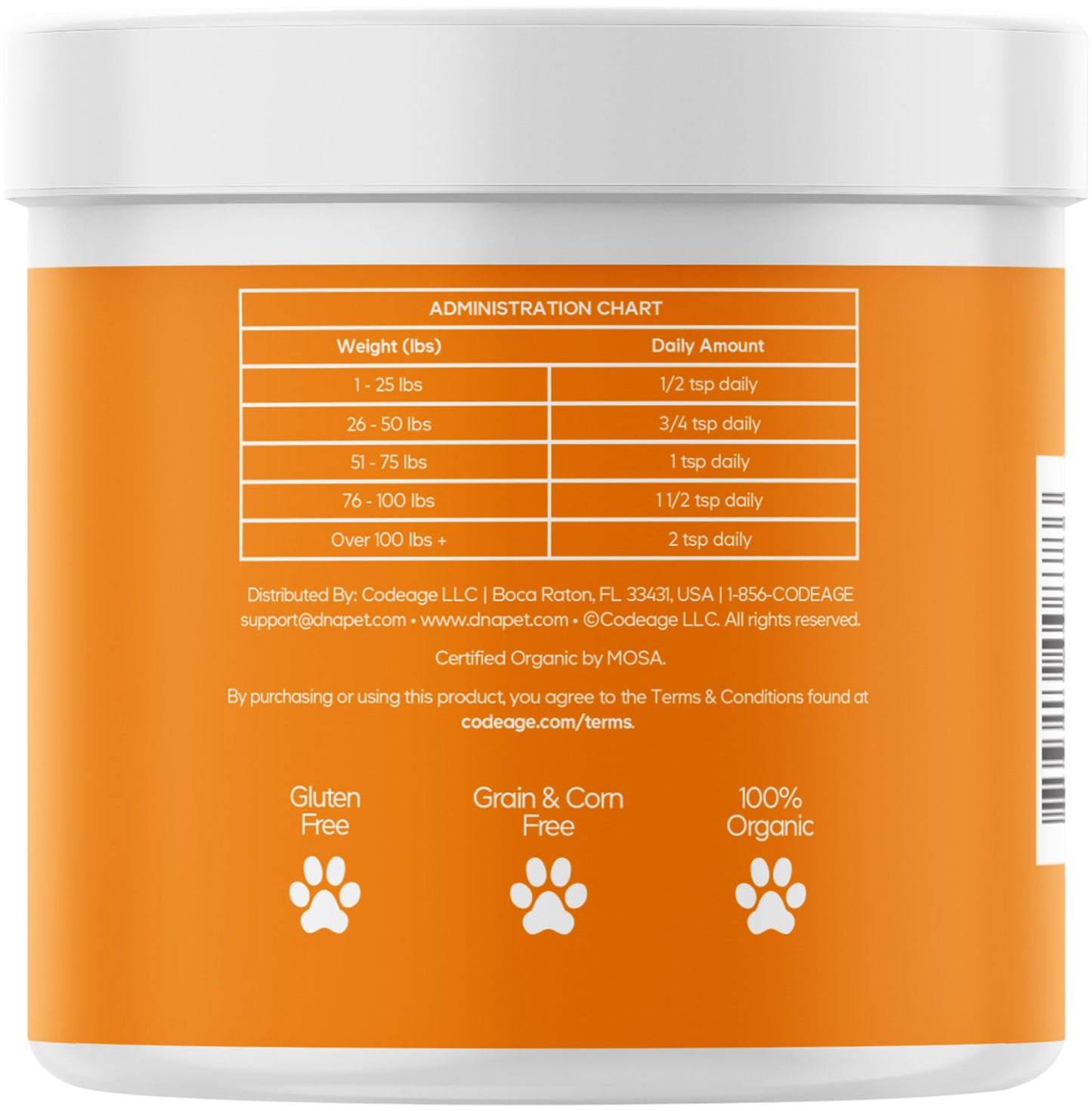 DNA PET Happy Immunity USDA Certified Organic Mushroom Complex for Dogs, Organic Cordyceps Shiitake Reishi, Vegan Mushroom Blend Powder Canine Supplement, Advanced Mushroom Mix, Non-GMO, 3.5 oz