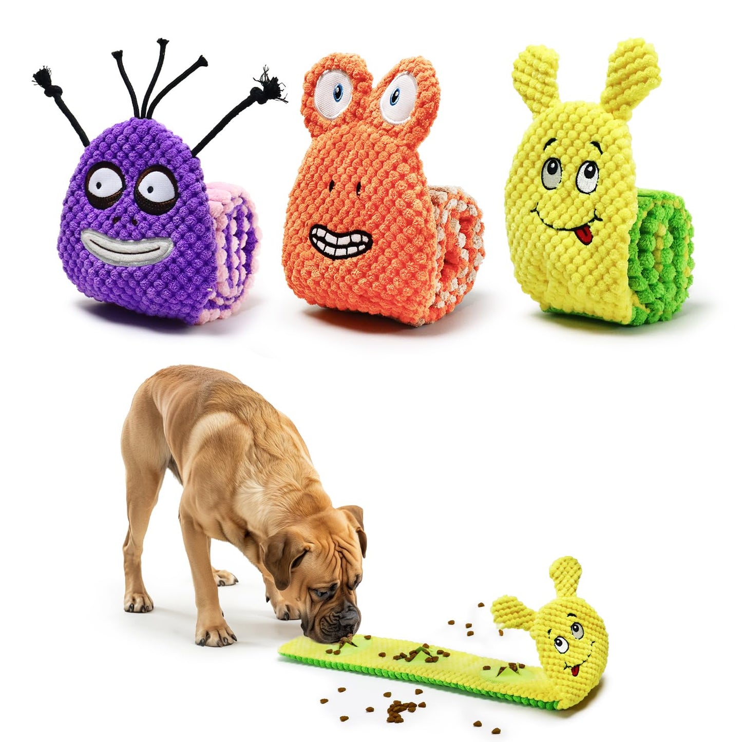 Aqezd No Stuffing Squeaky Dog Toys 3-Pack – Interactive Crinkle Plush Snuffle Toys, Tug of War Toy for Small, Medium, and Large Dogs, Soft Puppy Toys, Ideal Gift for Dogs (3 PCS)