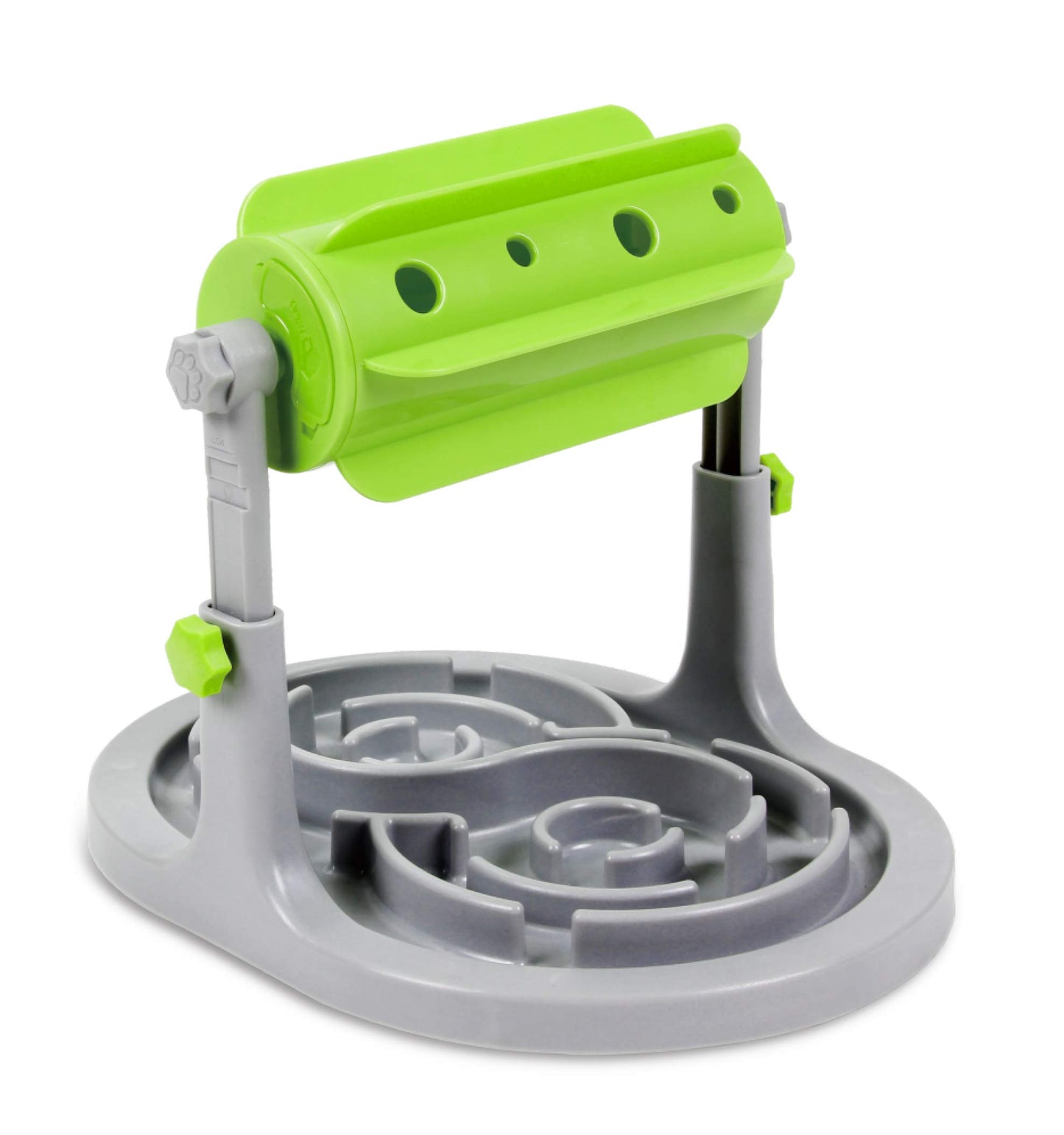 Ito Rocky Interactive Dog & Cat Food Puzzle Toy - Treat Boredom Dispensing Slow Feeder - Anxiety IQ Training in Smart Feeding and Adjustable Height for Small/Medium Dogs