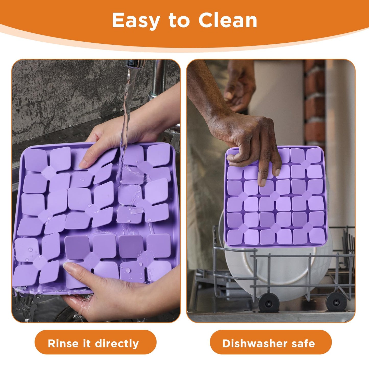 2 Pcs Silicone Snuffle Lick Mat for Dogs, 8 x 8 Inch with Suction Cups, Slow Feeder Puzzle Toy for Mental Stimulation Anxiety Relief, Blue & Purple