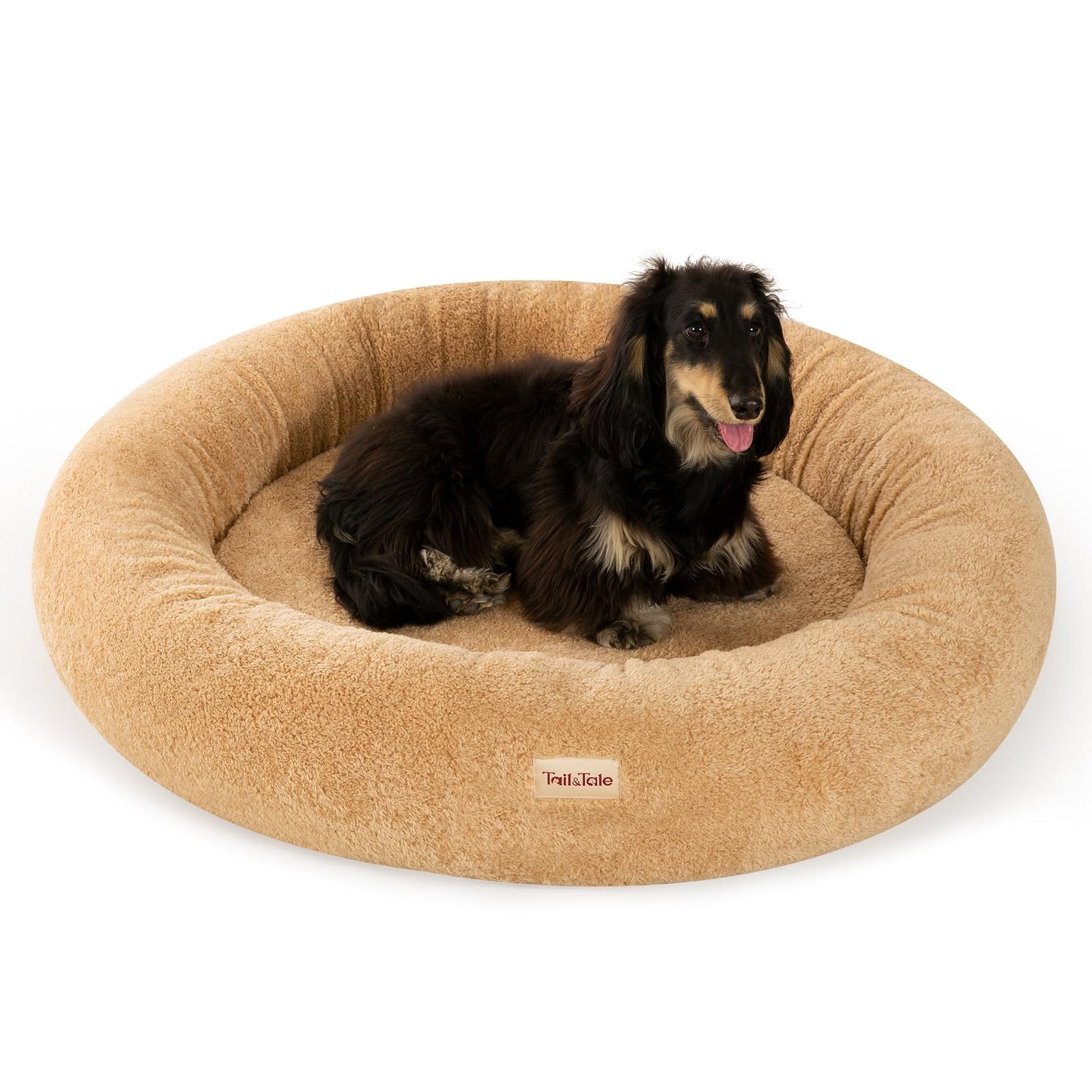 Calming & Cooling Donut Dog Bed for Medium Size Dog – Memory Foam Round Plush Pet Mat for Anti-Anxiety. Waterproof Comfort Pet Bed w/Faux Fur, Non-Slip Bottom & Removable Washable Cushion for Couches