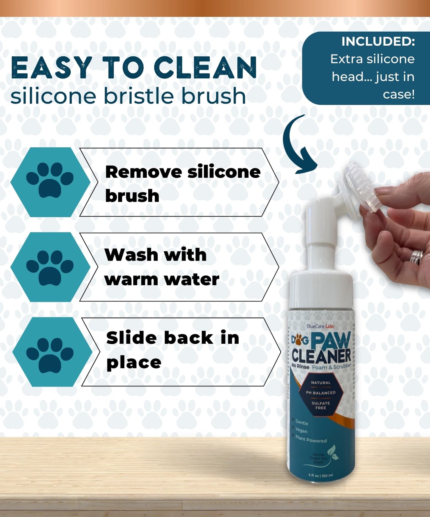 Dog Paw Cleaner for Dogs Paw Washer No Rinse Waterless Dog Shampoo for Sensitive Skin & Dry Itchy Paw Relief for Large Dog Washing Brush for Small Dogs Cat Paw Cleaner Foot Washer Organic Foam 5fl oz.