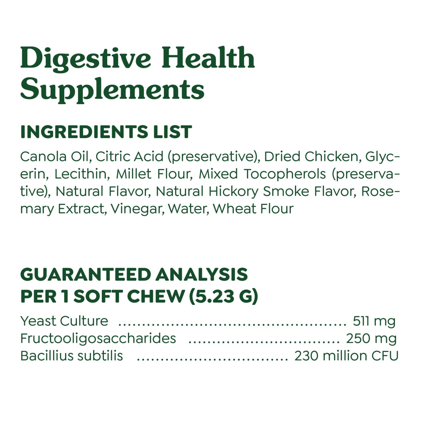 Greenies Supplements Digestive Health Probiotics for Dogs Chicken Flavor, 7.8 oz. Pouch of 40 ct.