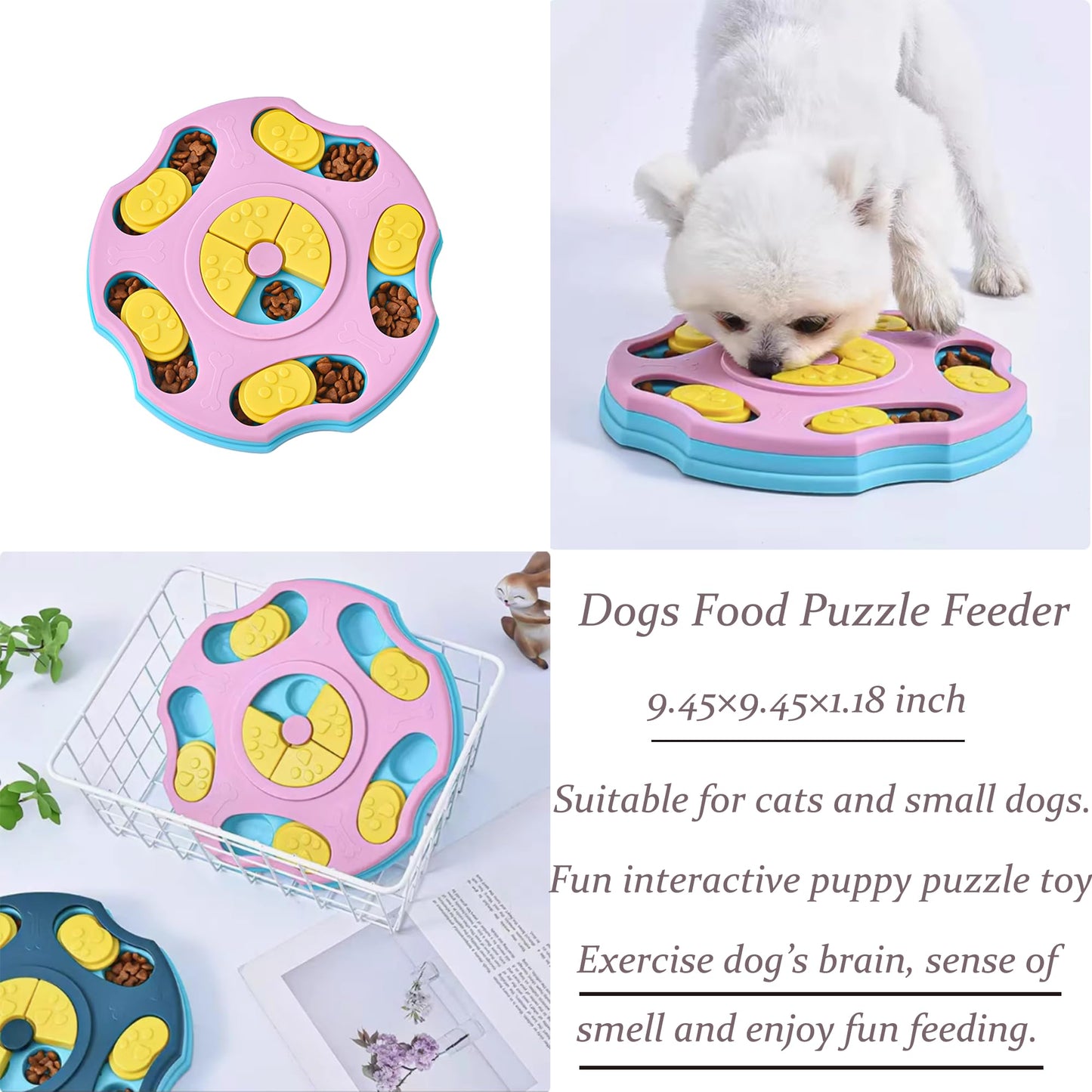 2pcs Dog Lick Mat, Slow Feeder Dog Bowls Insert and Puzzle Toys, Large Lick Mat with Suction Cups Slow Feeder Insert