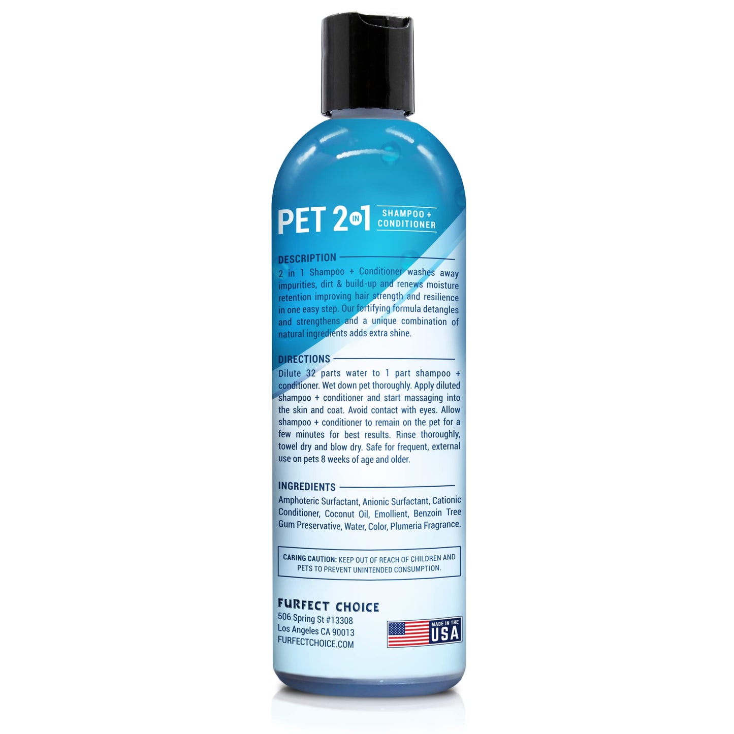 Furfect Choice 2 in 1 Dog Shampoo and Conditioner | Moisturizing Pet Shampoo for Dogs with Cleansing and Gentle Conditioner Formula | Dog Shampoo for Allergies and Itching | 16 oz