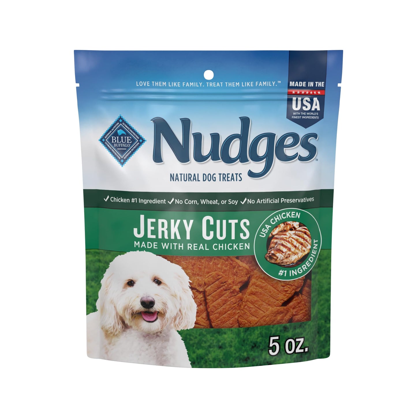 Blue Buffalo Nudges Jerky Cuts Natural Dog Treats Chicken Bag