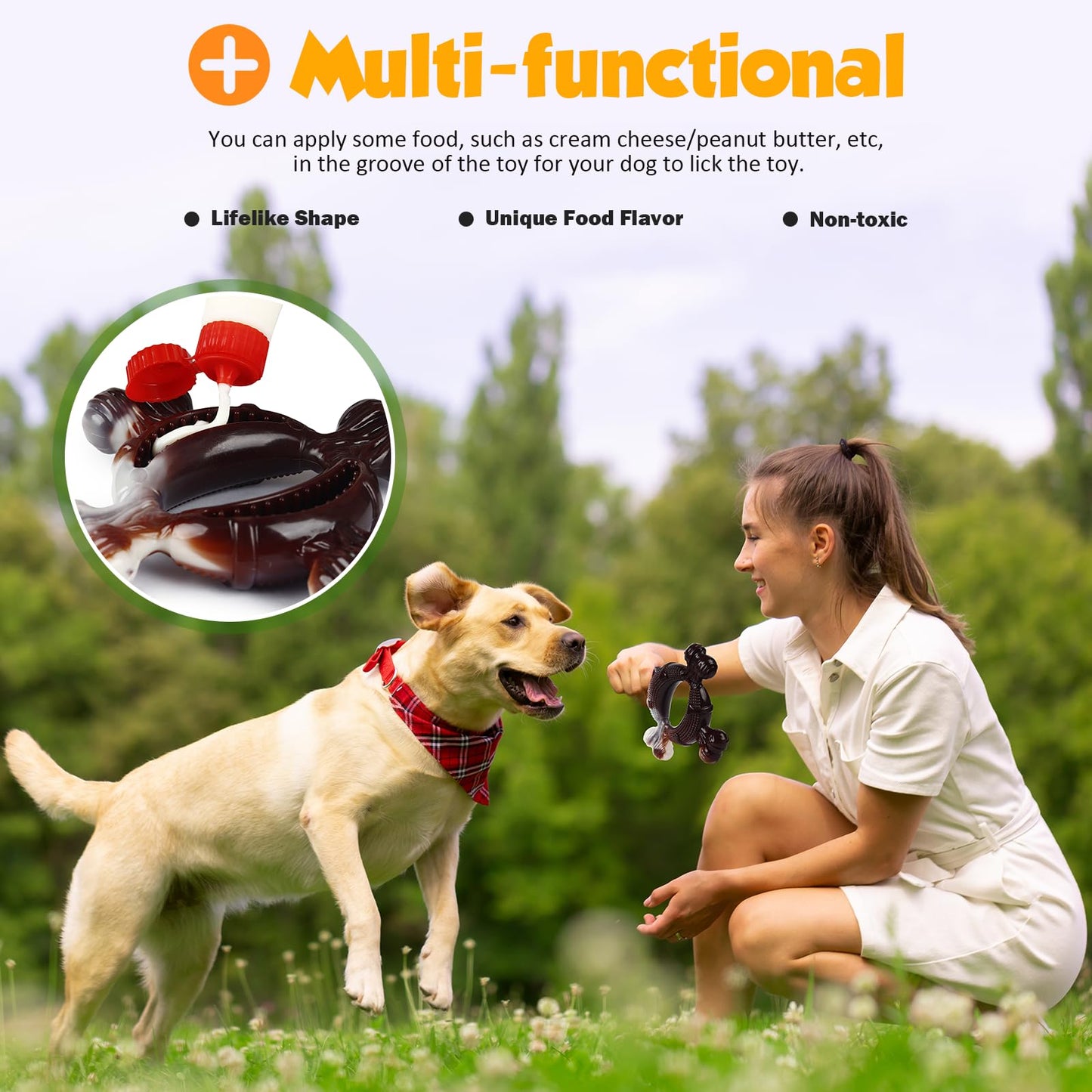 SHWLNY Tough Dog Toys for Aggressive Chewers: 3-Pack of Indestructible Chew Toys, Durable Nylon Dog Bones Toy with 3 Flavors, Suitable for Large Medium Breed, Gifts for Dogs