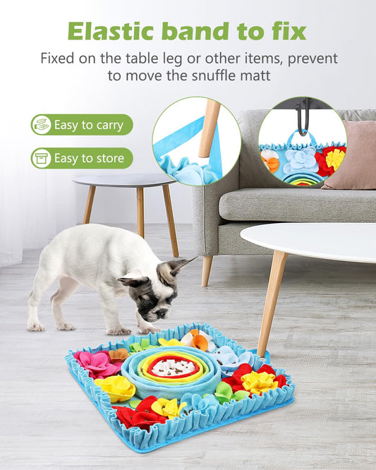 KeeKit Snuffle Mat for Dogs - 19.7x19.7 Inch Felt Wool Slow Feeder Mat, Interactive Dog Toy for Treats & Food, Anxiety Relief & Mental Stimulation (Not for Aggressive Chewers)
