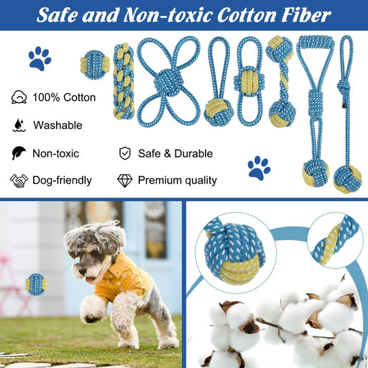 ETACCU 16 Pack Dog Rope Toys for Puppy & Small Dogs ， Puppy Rope Toy for Aggressive Chewers, Indestructible，Keeping Dogs from Being Bored