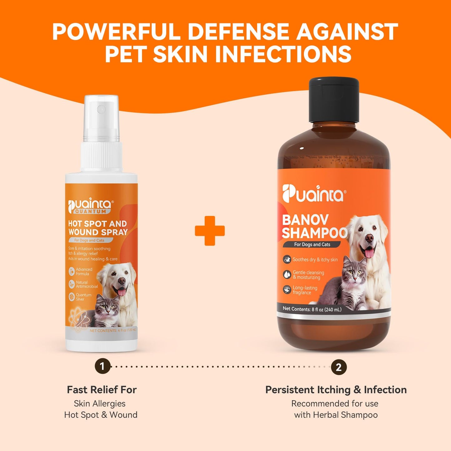 PUAINTA Hot Spot Spray for Dogs, Upgraded Quantum Silver Skin Spray for Dogs, Itch Relief and Hot Spot Treatment for Dogs, Supports Skin Infections and Irritations for All Animals, 4oz