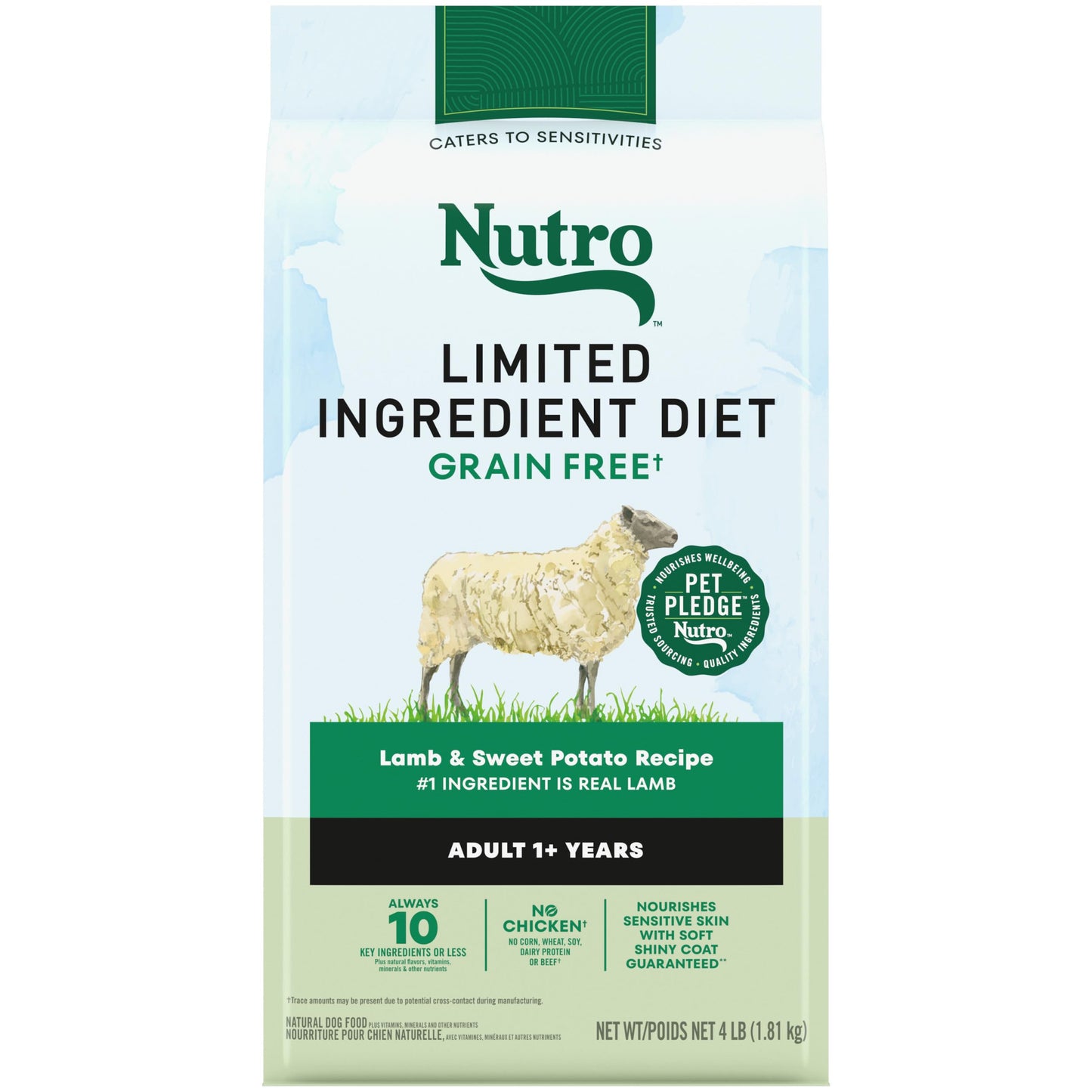 Nutro Limited Ingredient Diet Adult Dry Dog Food, Lamb & Sweet Potato Recipe, 4 lbs.