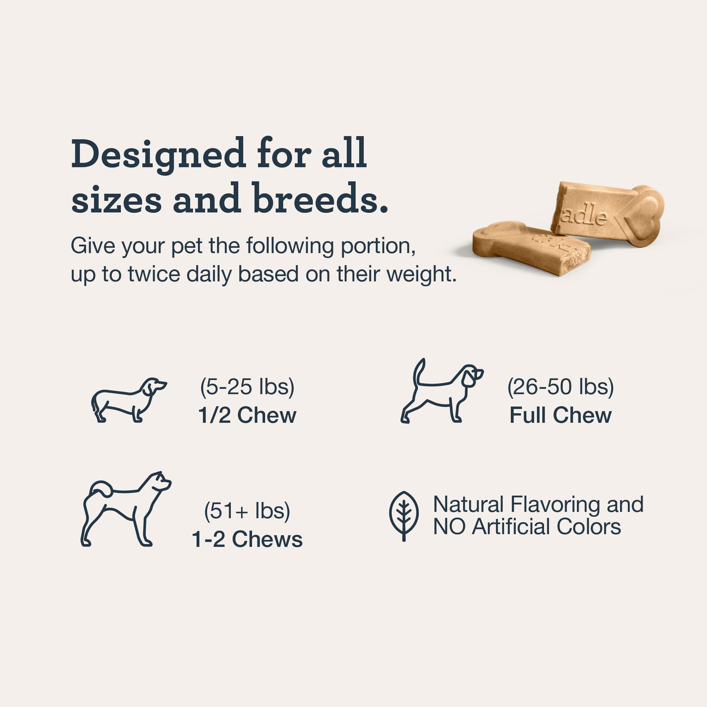 Kradle Chillers Hard Chews for Dogs - Ashwaganda GABA L-Theanine - Supports a Calm Demeanor - 6 Hard Chews