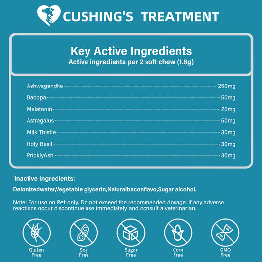 Adrenal Balance for Dogs with Lignans - Natural Cushing's Support with Melatonin, Ashwagandha, and Milk Thistle - Veterinary Formulated Supplement - 120 Soft Chews